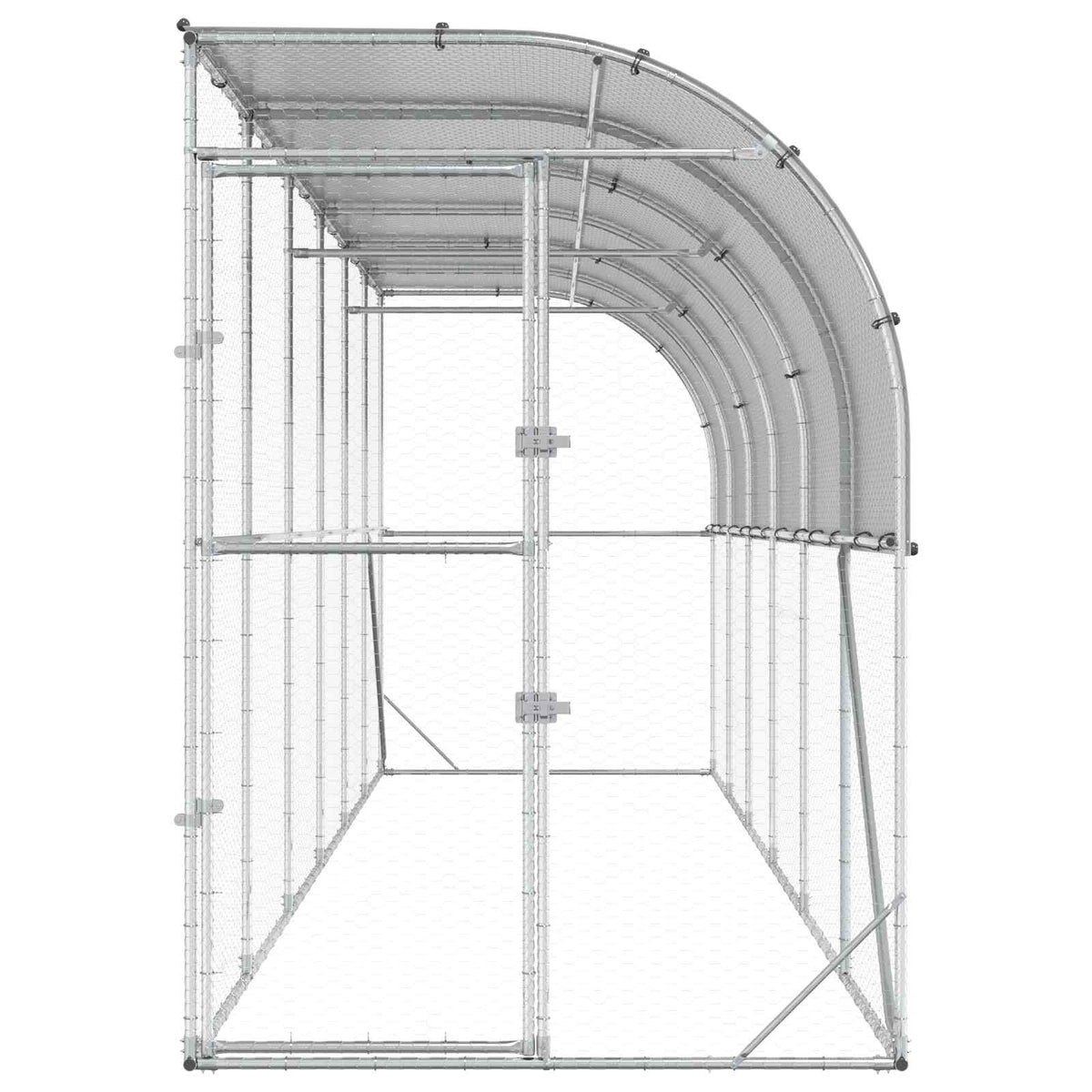Hønsehus Mod Væg Sølv 600 x 150 x 215 cm Galvaniseret stål