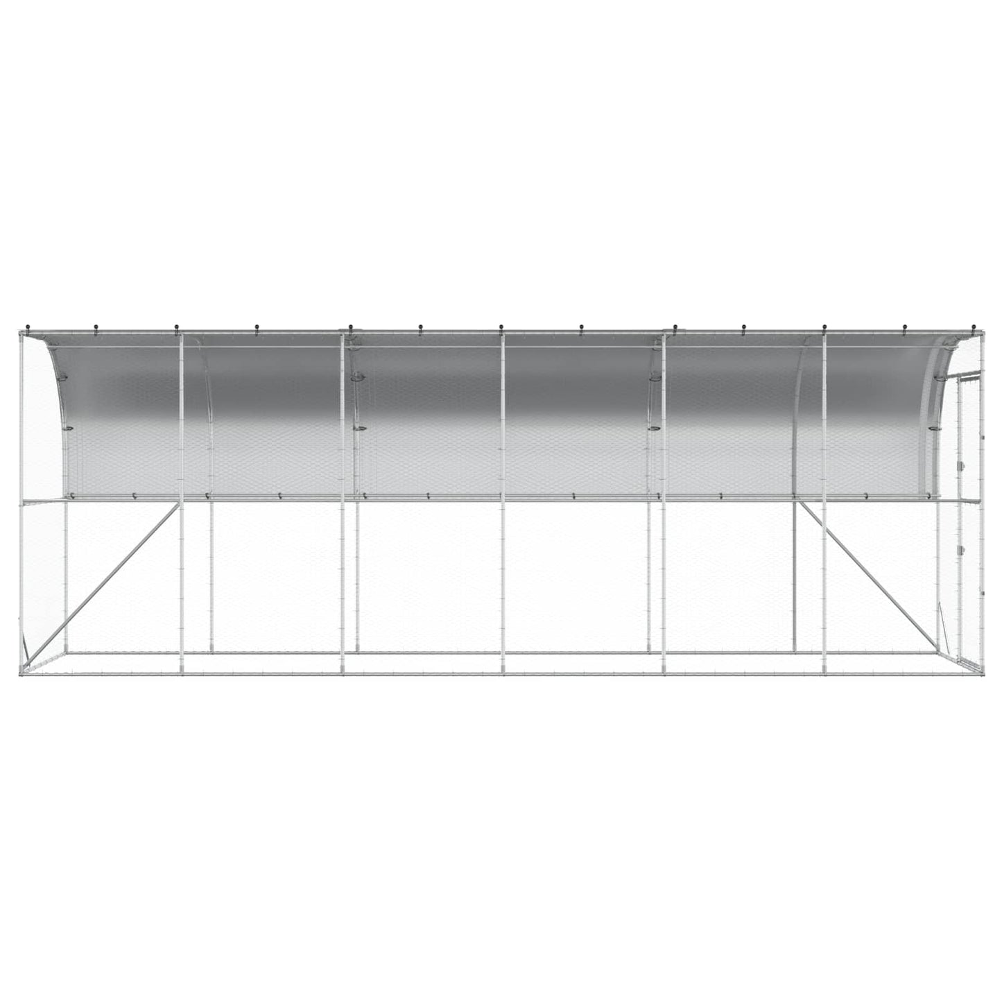 Hønsehus Mod Væg Sølv 600 x 150 x 215 cm Galvaniseret stål