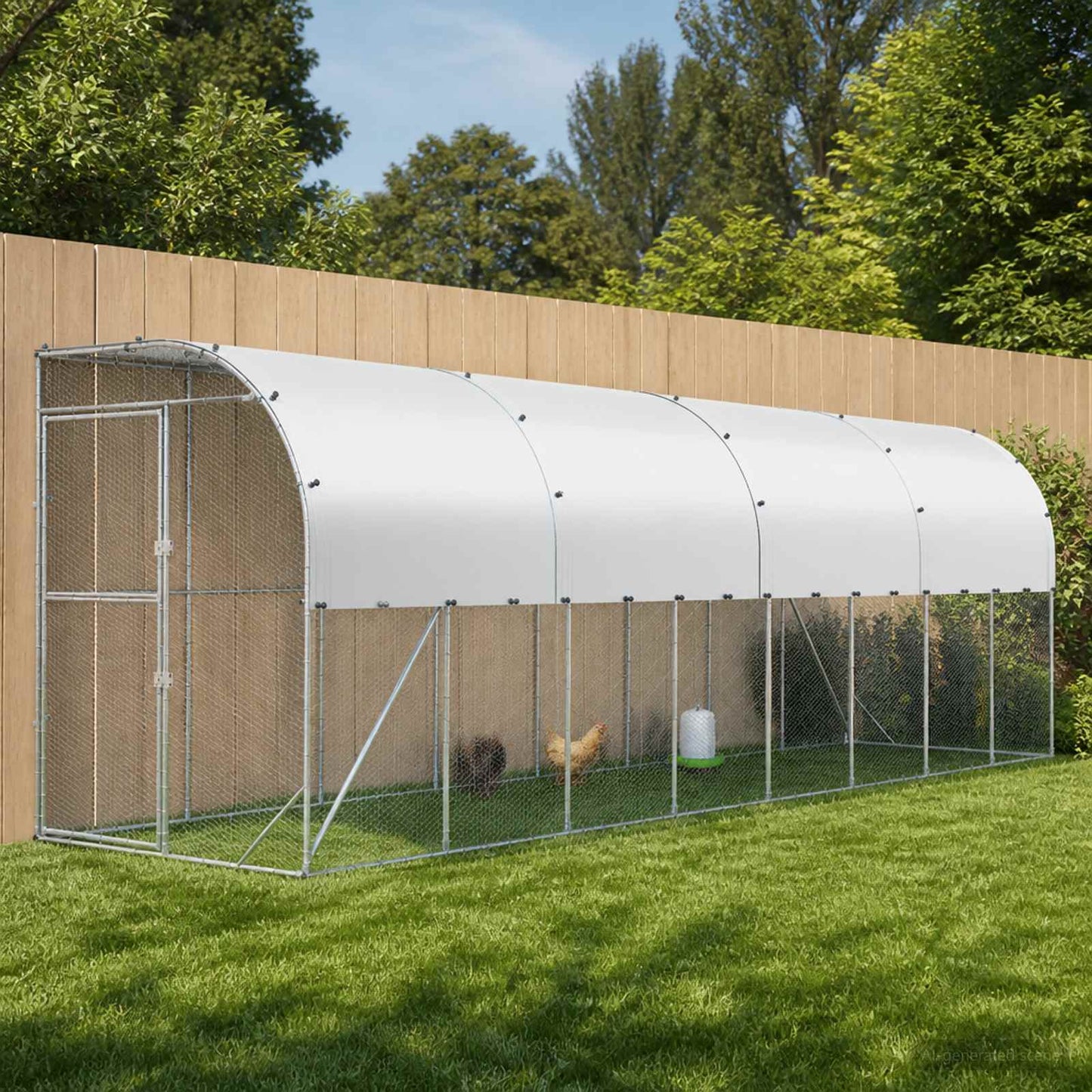 Hønsehus Mod Væg Sølv 600 x 150 x 215 cm Galvaniseret stål