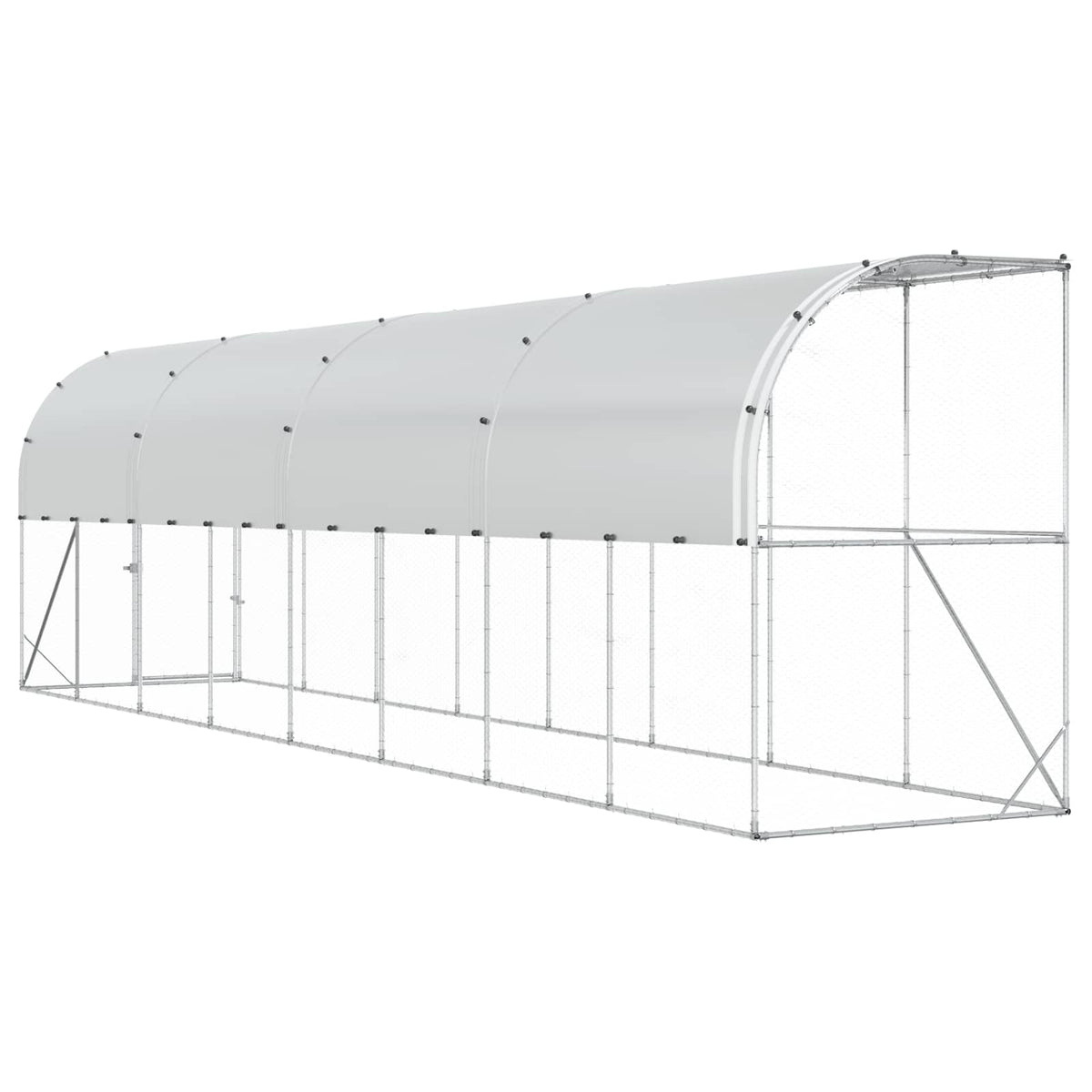 Hønsehus Mod Væg Sølv 600 x 150 x 215 cm Galvaniseret stål