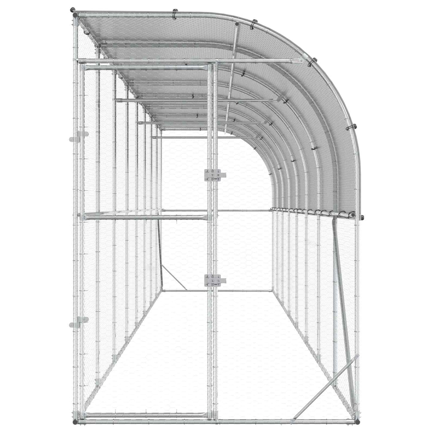 Hønsehus Mod Væg Sølv 600 x 150 x 215 cm Galvaniseret stål