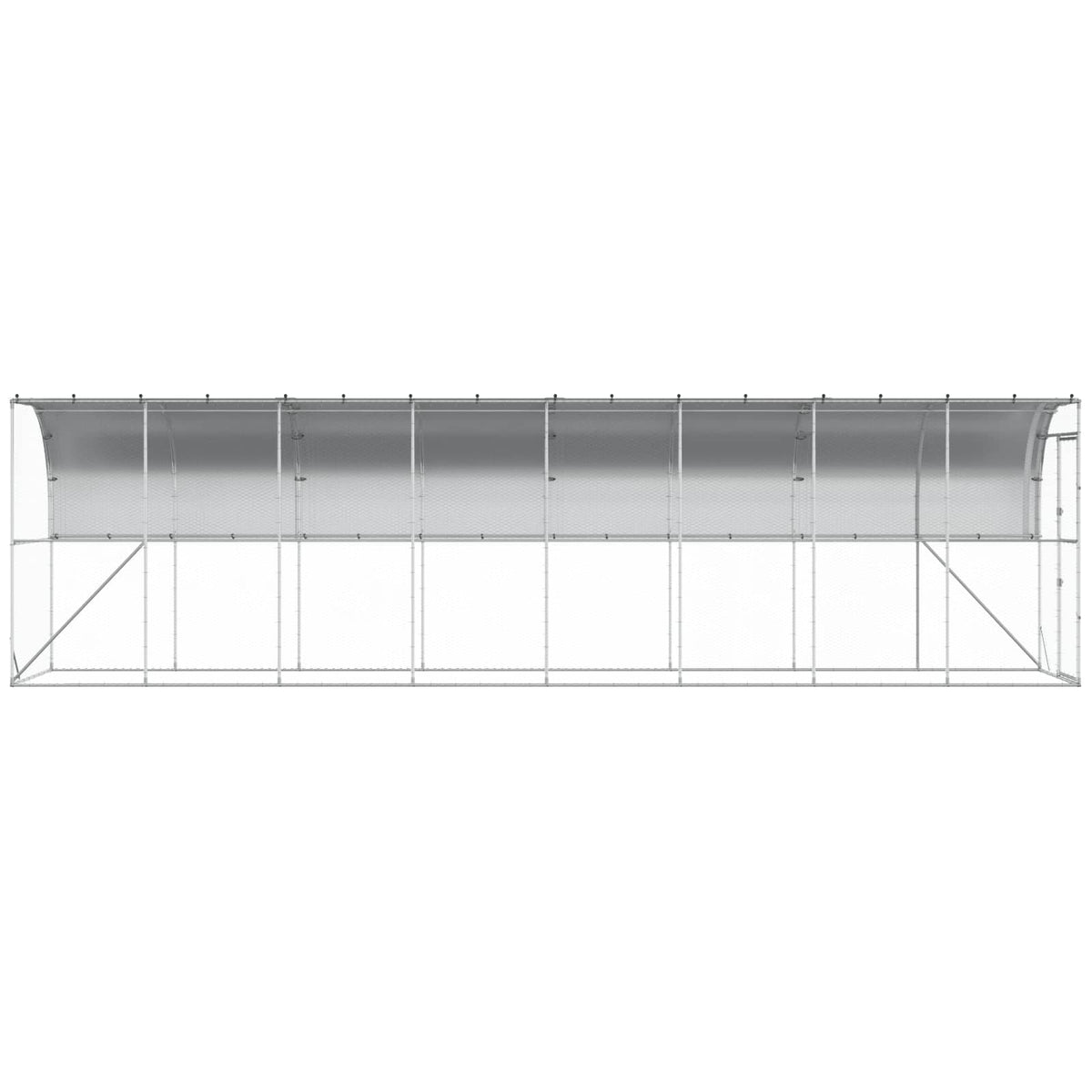 Hønsehus Mod Væg Sølv 600 x 150 x 215 cm Galvaniseret stål