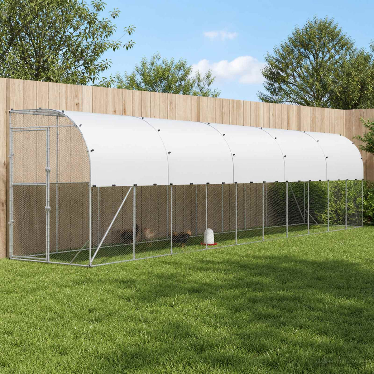 Hønsehus Mod Væg Sølv 600 x 150 x 215 cm Galvaniseret stål