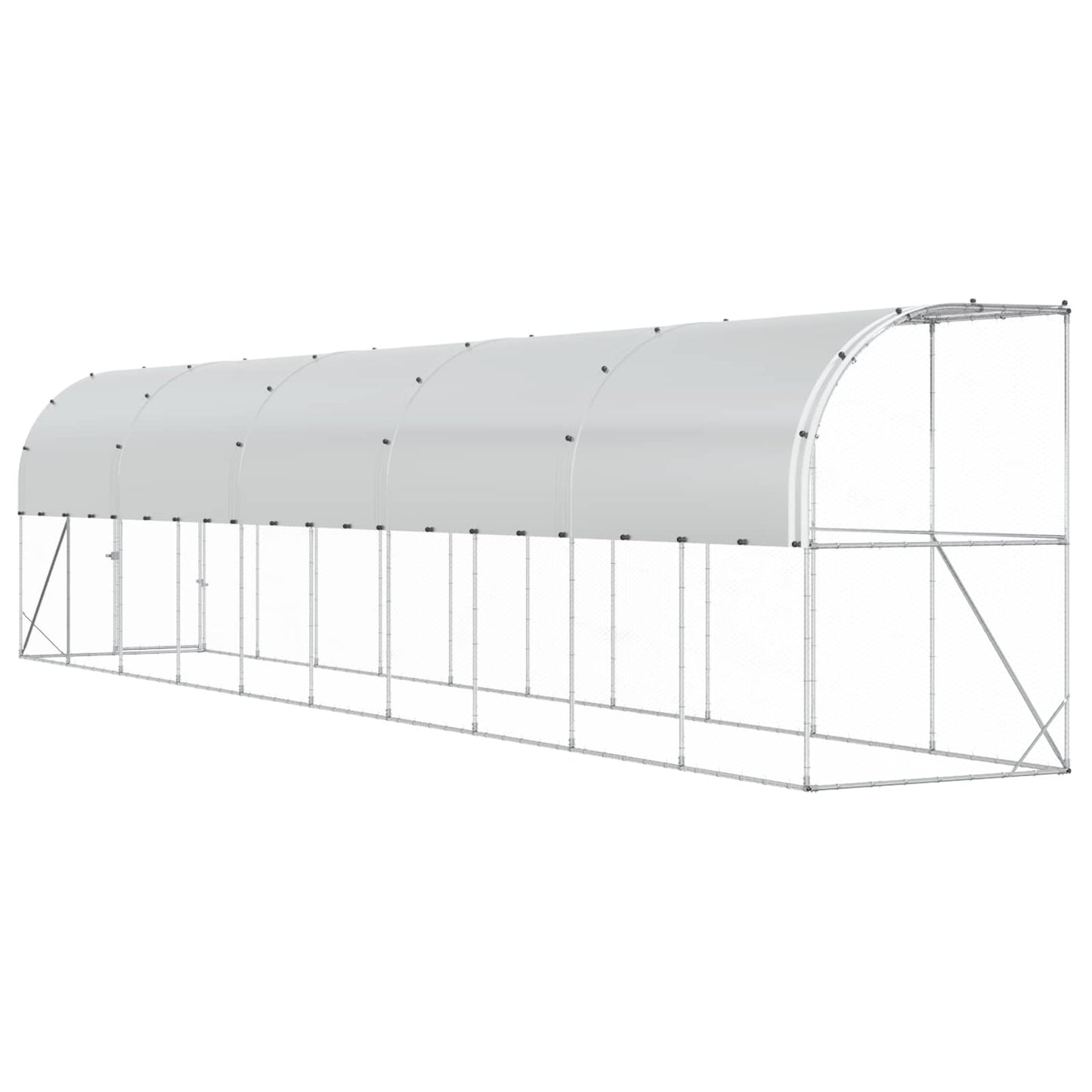 Hønsehus Mod Væg Sølv 600 x 150 x 215 cm Galvaniseret stål