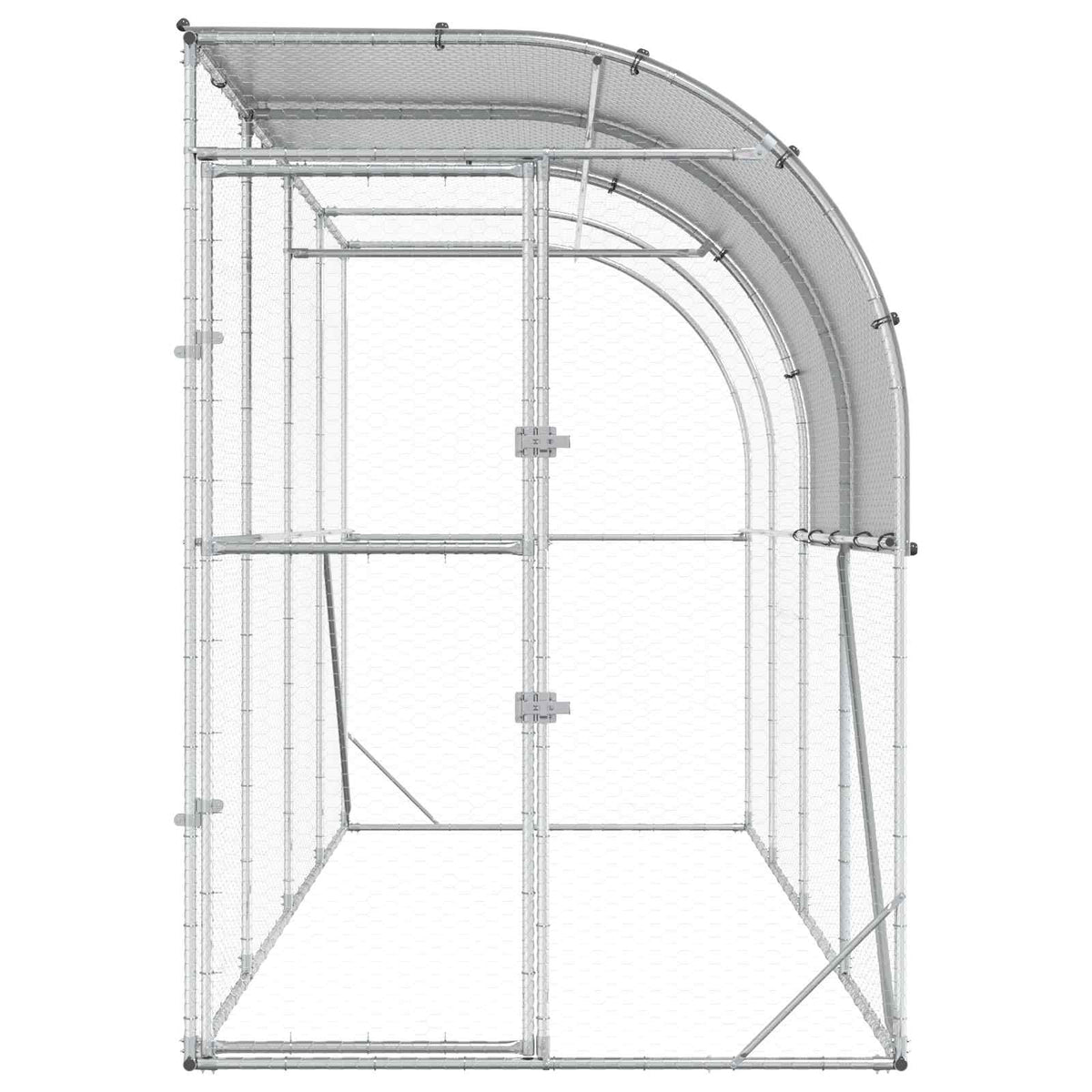 Hønsehus Mod Væg Sølv 400 x 100 x 215 cm Galvaniseret stål