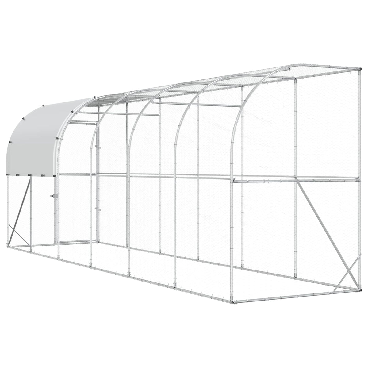 Hønsehus Mod Væg Sølv 600 x 100 x 215 cm Galvaniseret stål