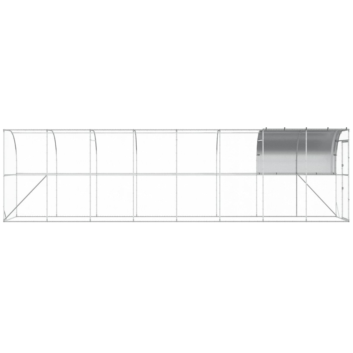 Hønsehus Mod Væg Sølv 800 x 100 x 215 cm Galvaniseret stål
