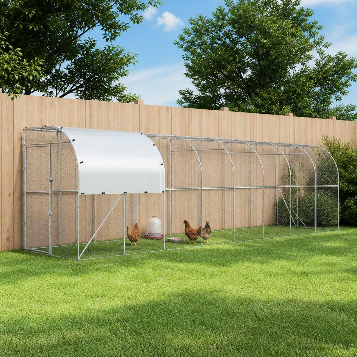 Hønsehus Mod Væg Sølv 1000 x 100 x 215 cm Galvaniseret stål