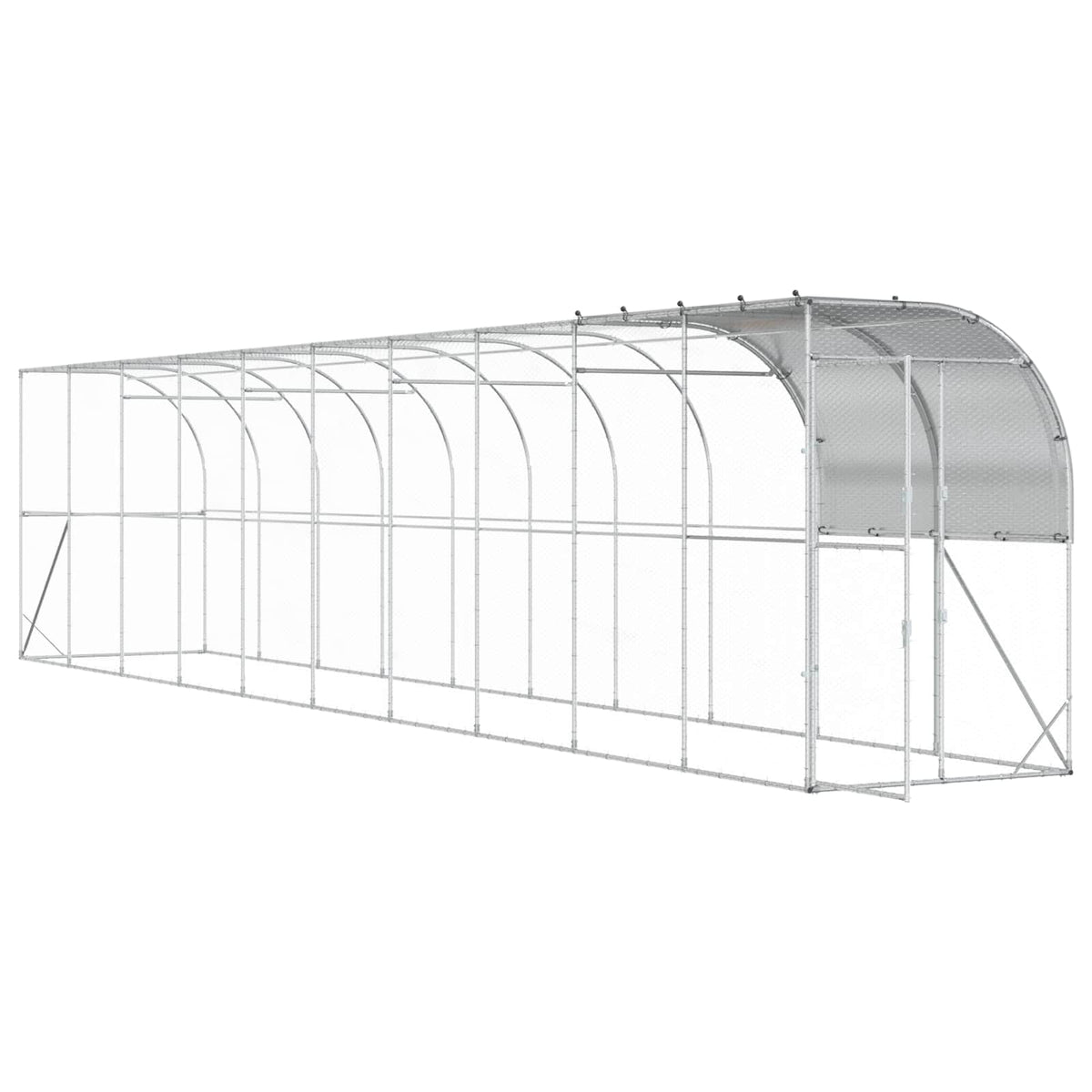 Hønsehus Mod Væg Sølv 1000 x 100 x 215 cm Galvaniseret stål