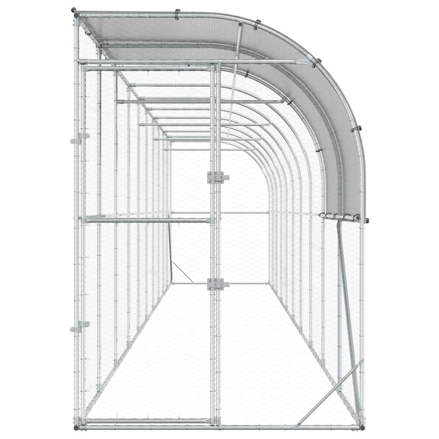 Hønsehus Mod Væg Sølv 1000 x 100 x 215 cm Galvaniseret stål