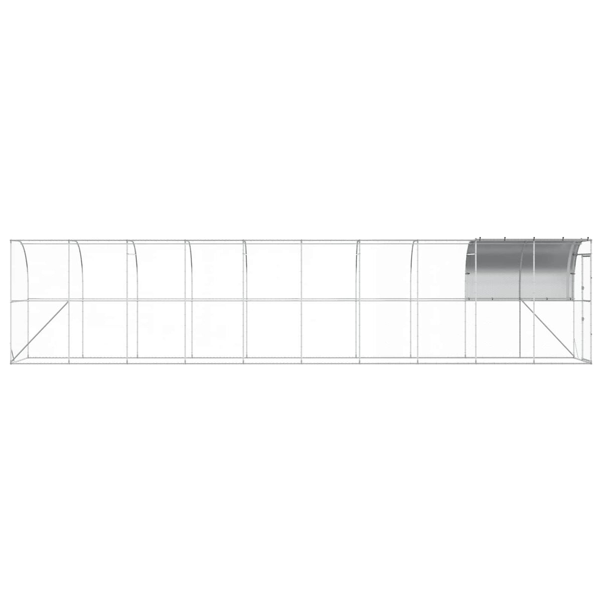 Hønsehus Mod Væg Sølv 1000 x 100 x 215 cm Galvaniseret stål