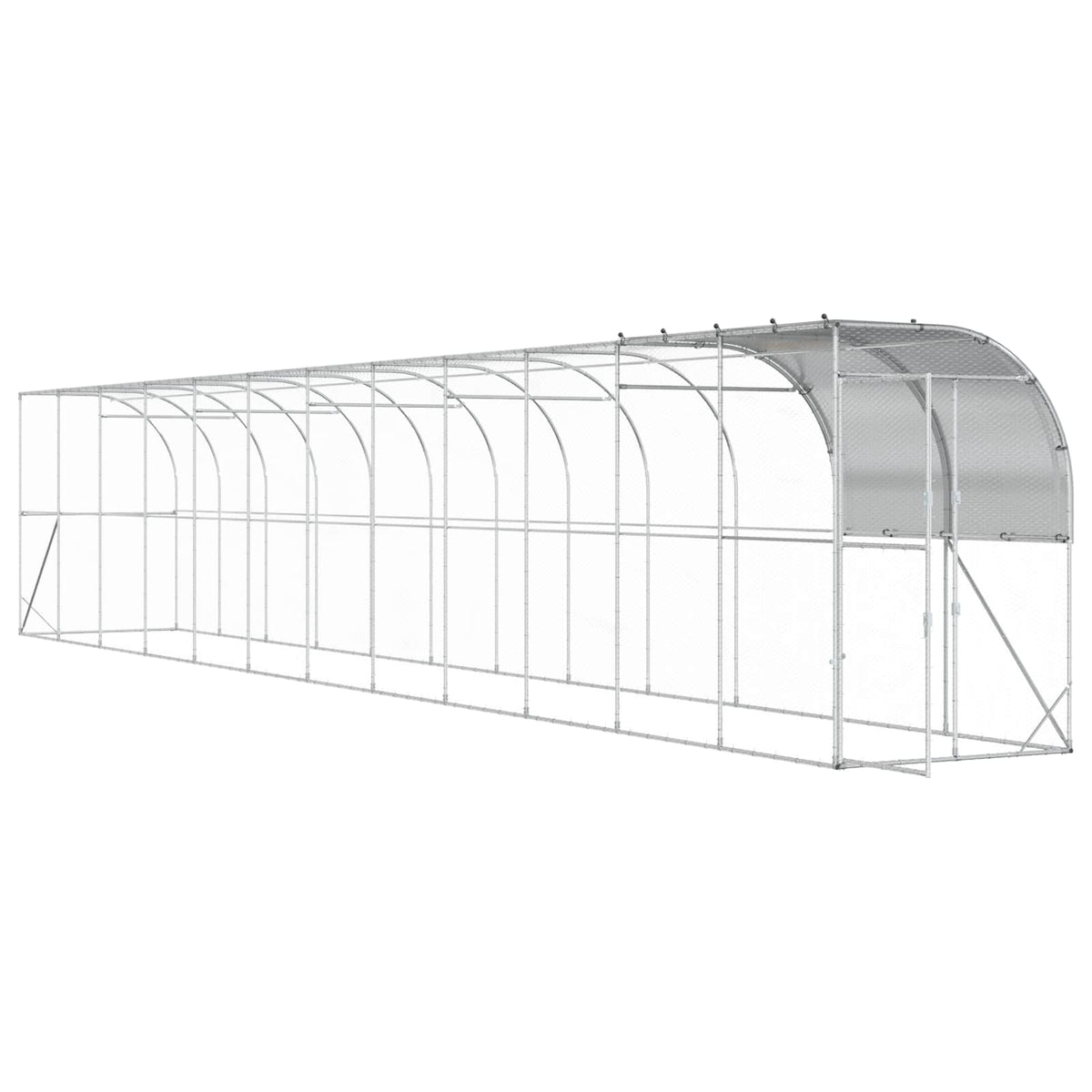 Hønsehus Mod Væg Sølv 1200 x 100 x 215 cm Galvaniseret stål
