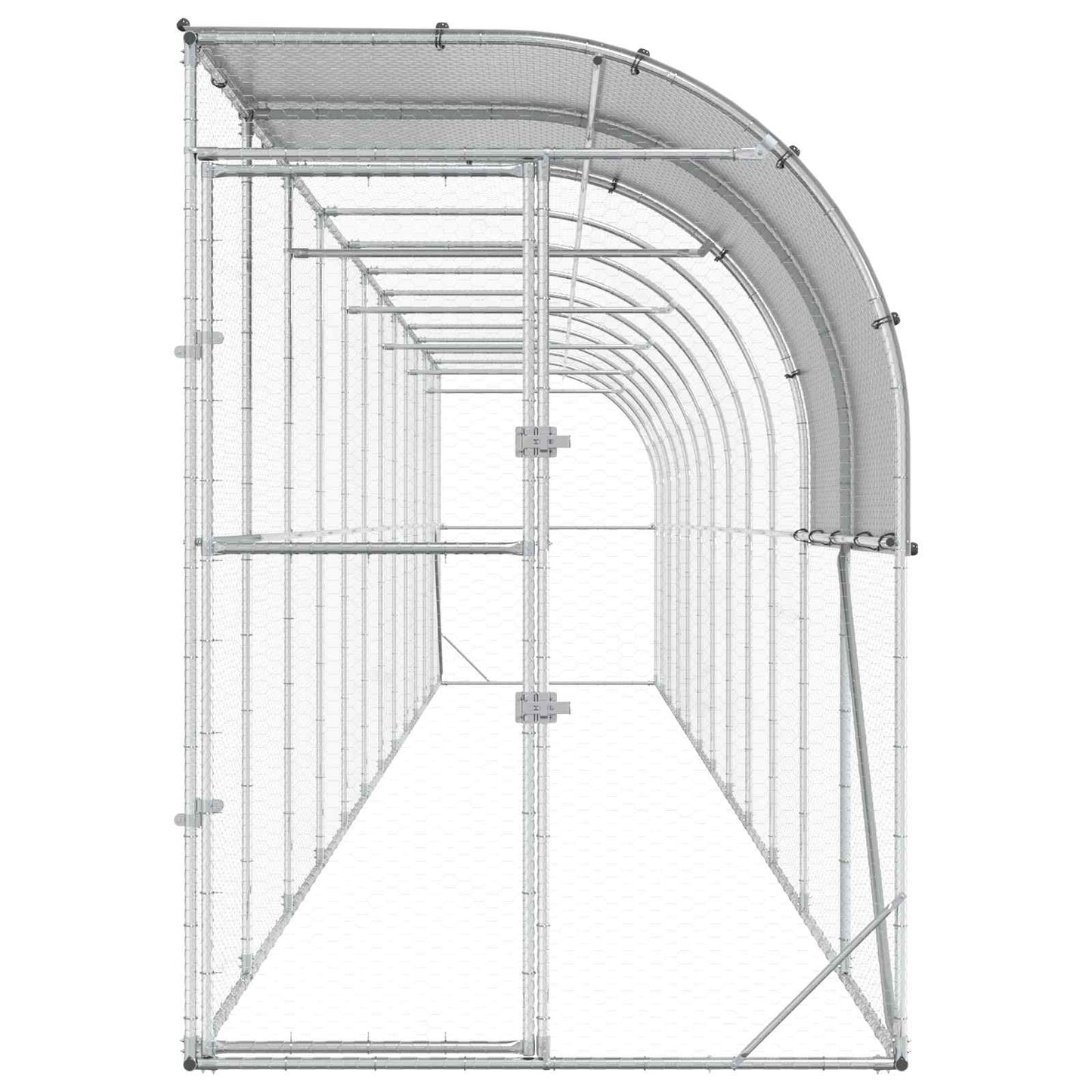Hønsehus Mod Væg Sølv 1200 x 100 x 215 cm Galvaniseret stål