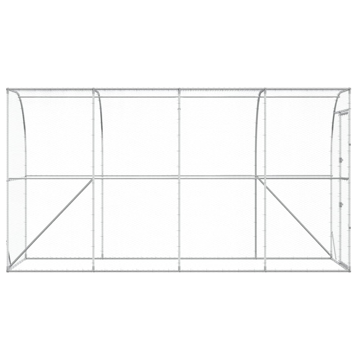 Hønsehus Mod Væg Sølv 600 x 150 x 215 cm Galvaniseret stål