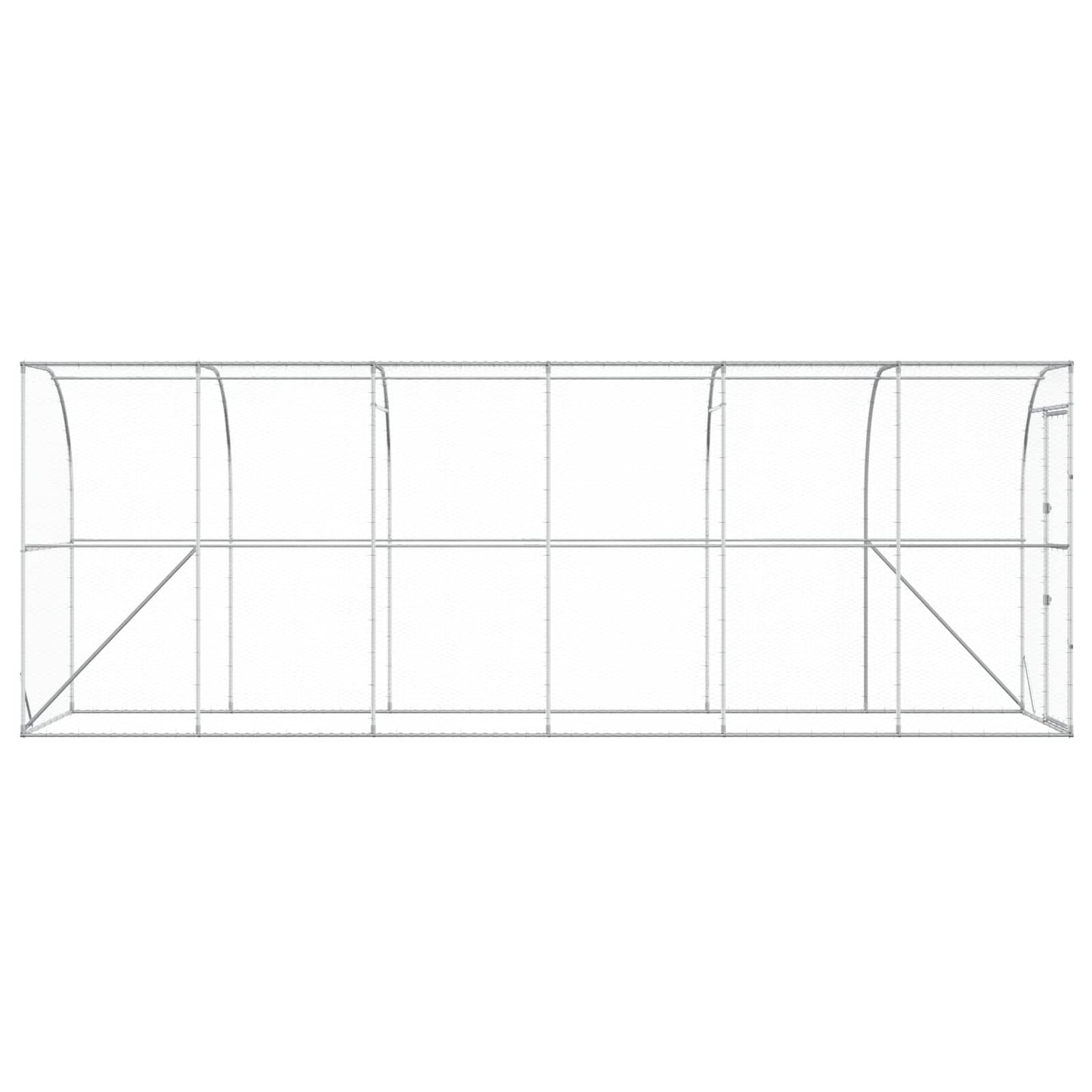 Hønsehus Mod Væg Sølv 600 x 150 x 215 cm Galvaniseret stål