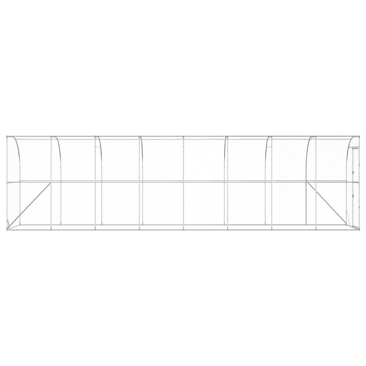 Hønsehus Mod Væg Sølv 600 x 150 x 215 cm Galvaniseret stål