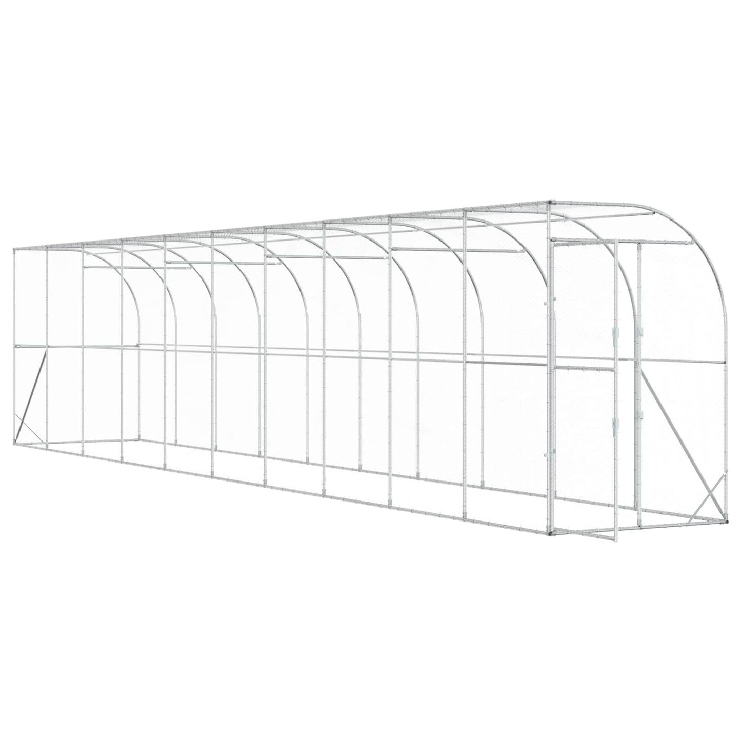 Hønsehus Mod Væg Sølv 600 x 150 x 215 cm Galvaniseret stål