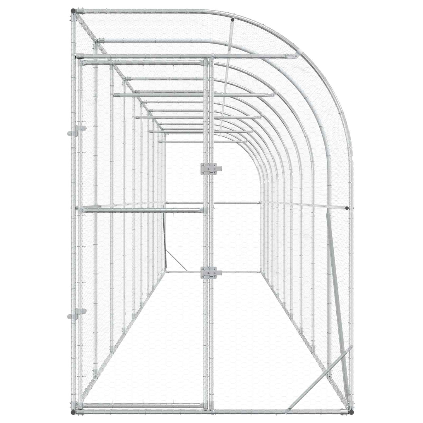 Hønsehus Mod Væg Sølv 600 x 150 x 215 cm Galvaniseret stål