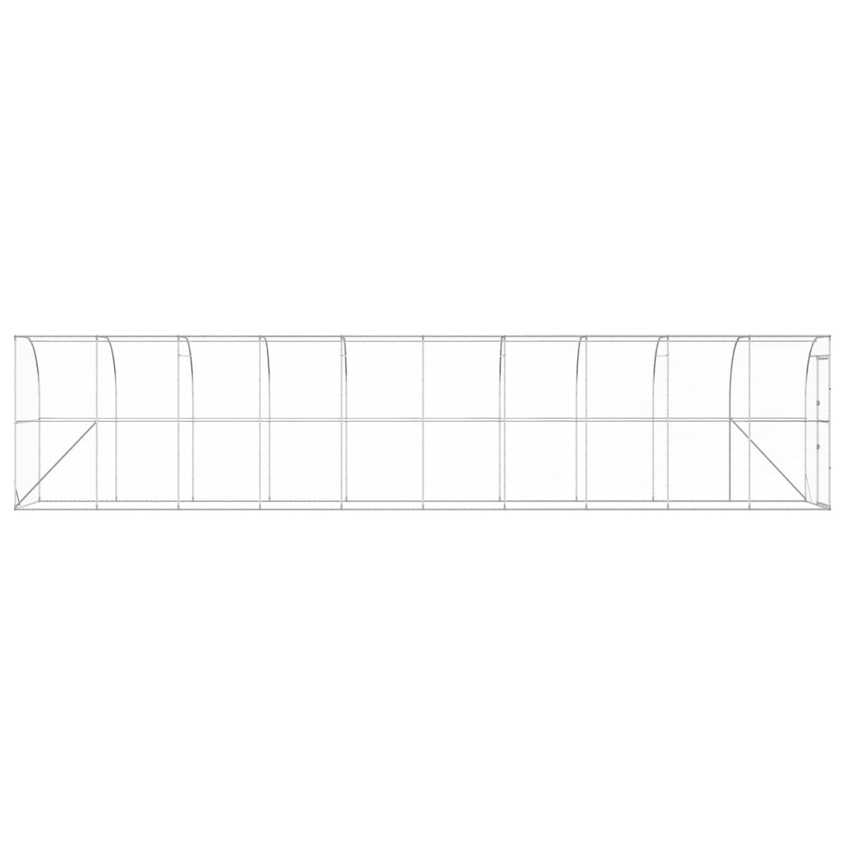 Hønsehus Mod Væg Sølv 600 x 150 x 215 cm Galvaniseret stål