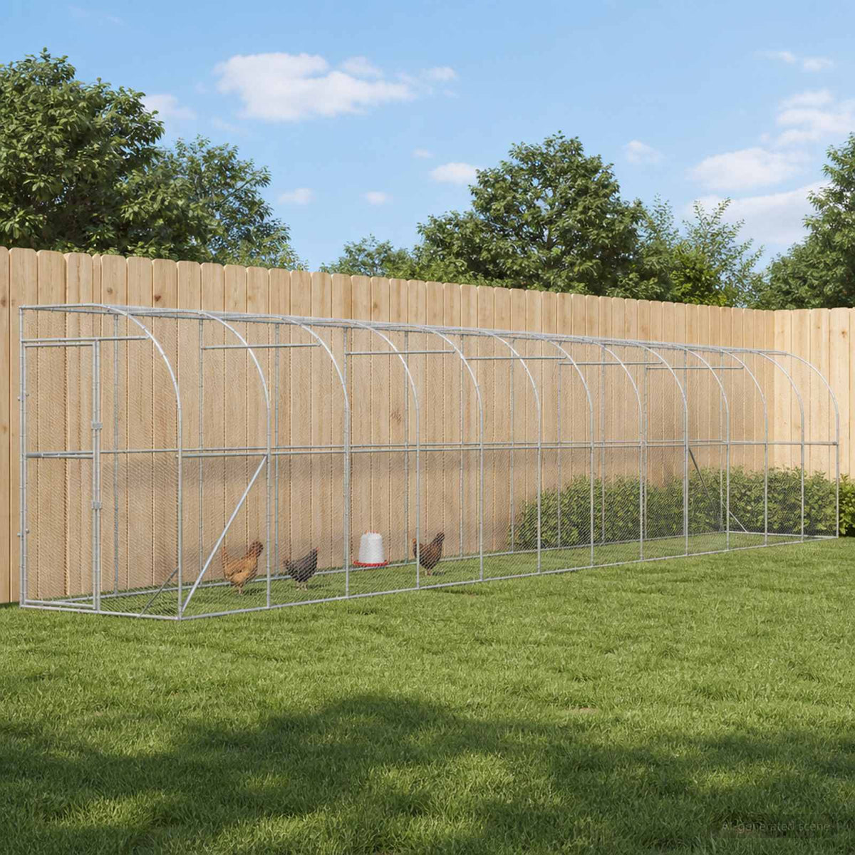 Hønsehus Mod Væg Sølv 600 x 150 x 215 cm Galvaniseret stål