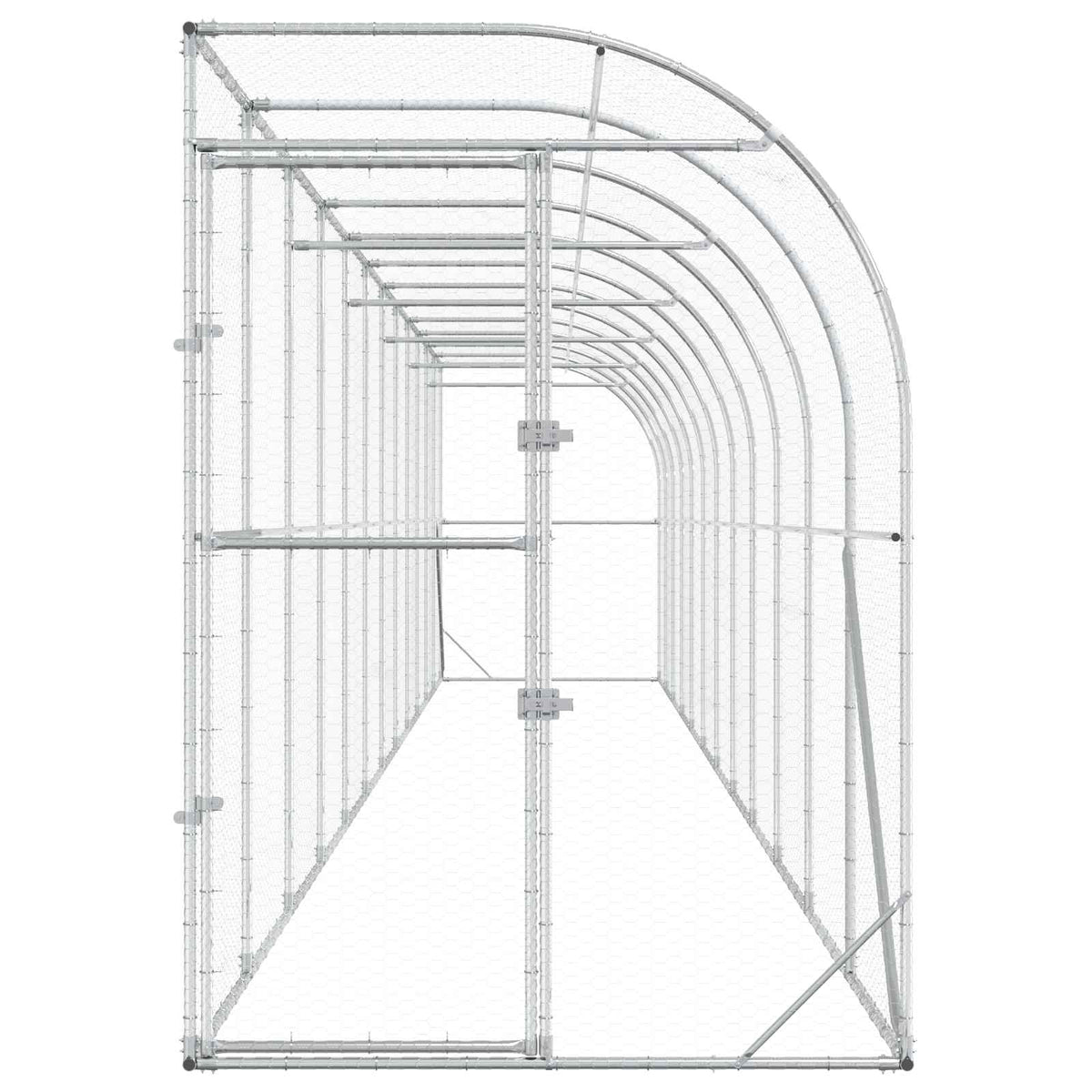 Hønsehus Mod Væg Sølv 600 x 150 x 215 cm Galvaniseret stål