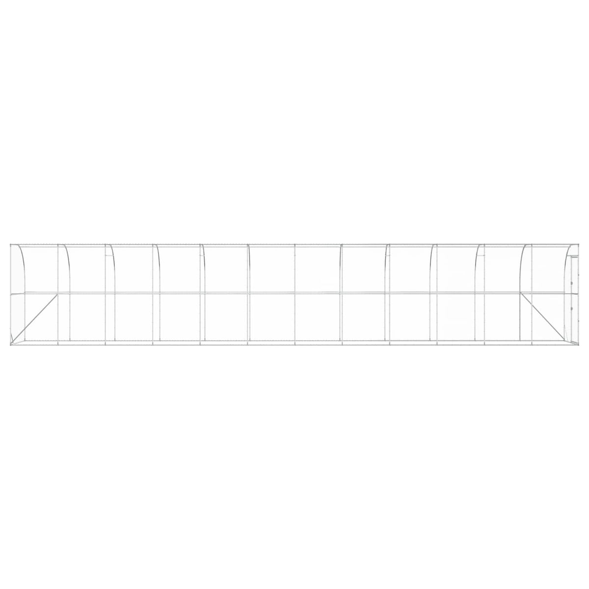 Hønsehus Mod Væg Sølv 600 x 150 x 215 cm Galvaniseret stål