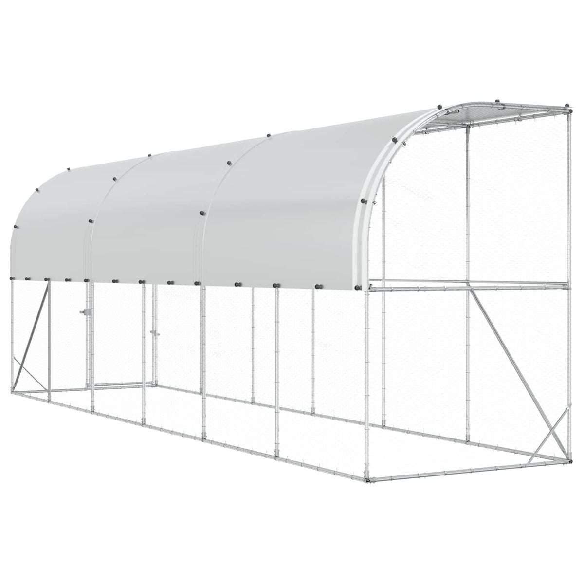 Hønsehus Mod Væg Sølv 600 x 150 x 215 cm Galvaniseret stål