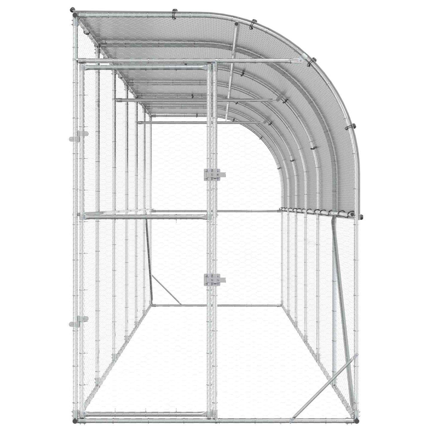 Hønsehus Mod Væg Sølv 600 x 150 x 215 cm Galvaniseret stål