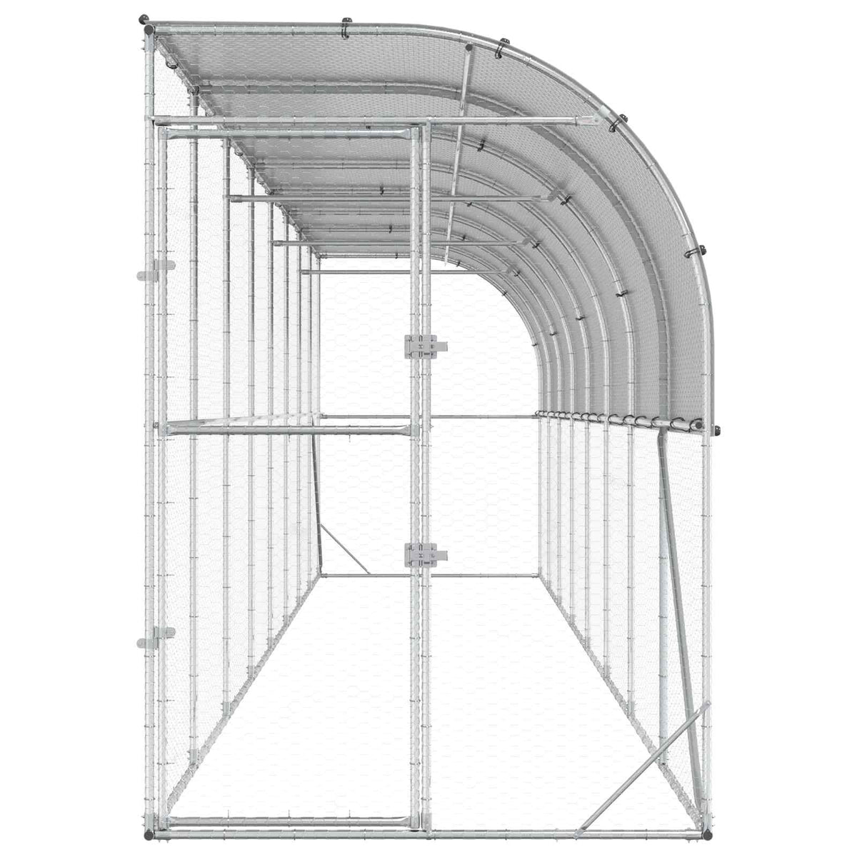 Hønsehus Mod Væg Sølv 600 x 150 x 215 cm Galvaniseret stål