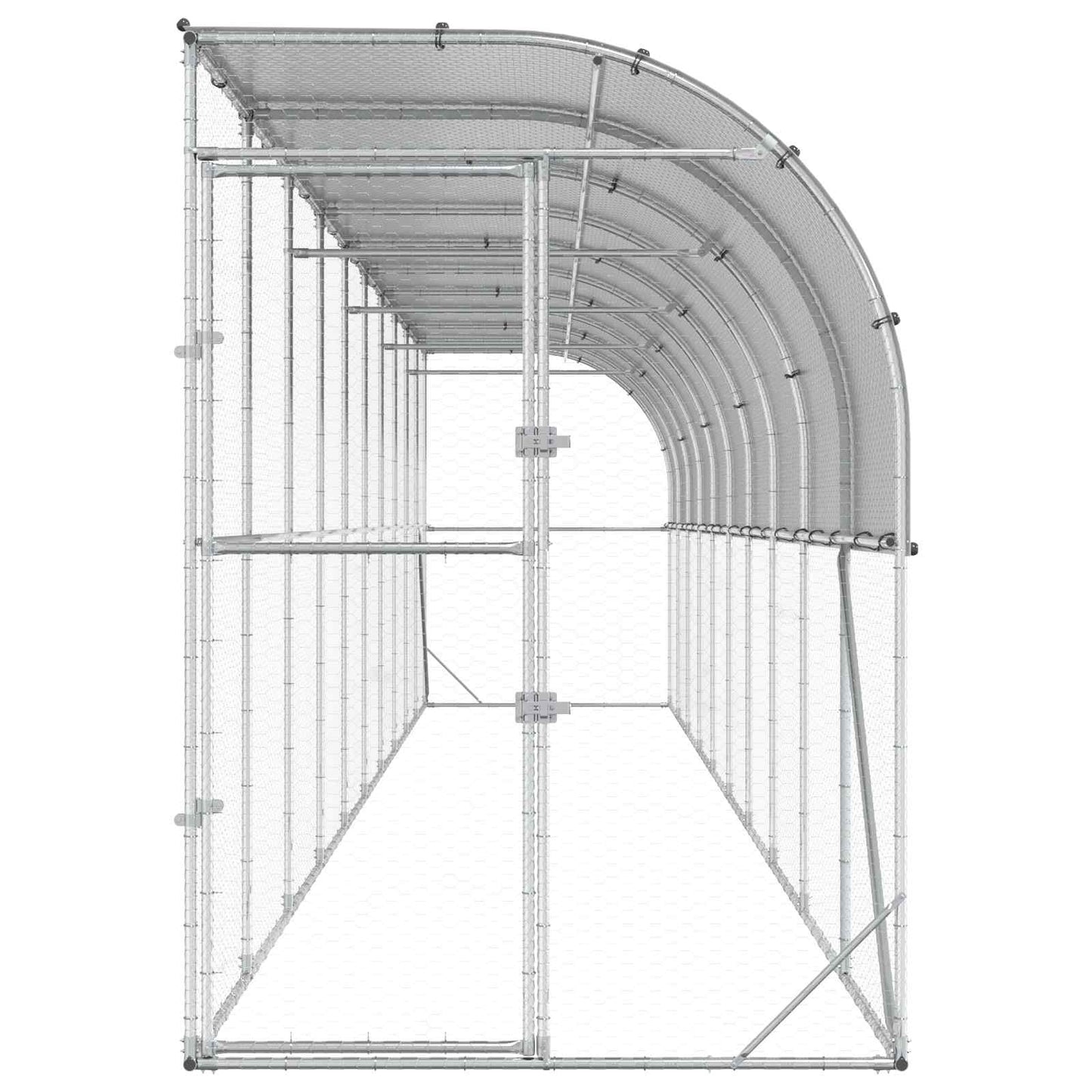 Hønsehus Mod Væg Sølv 600 x 150 x 215 cm Galvaniseret stål