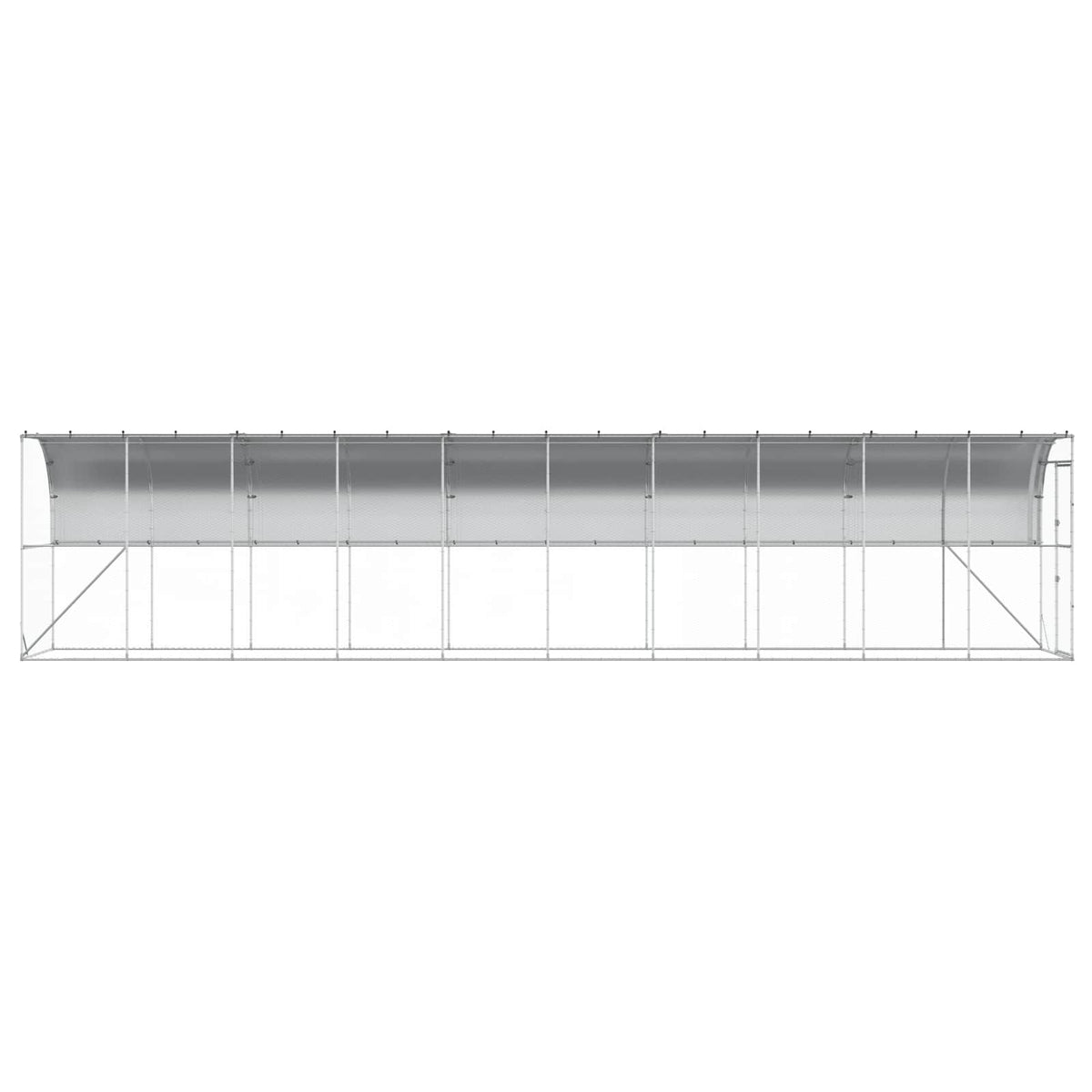 Hønsehus Mod Væg Sølv 600 x 150 x 215 cm Galvaniseret stål