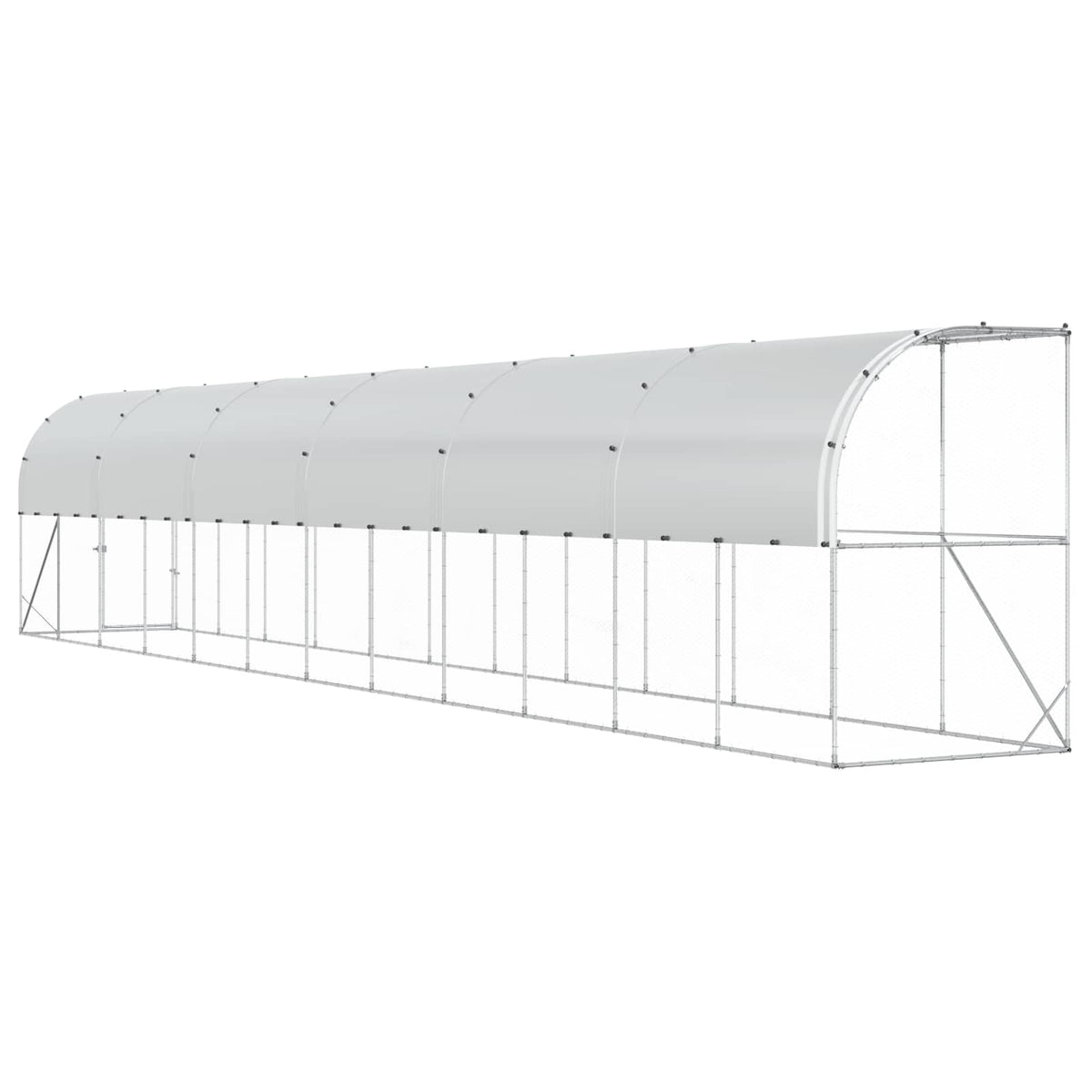Hønsehus Mod Væg Sølv 600 x 150 x 215 cm Galvaniseret stål