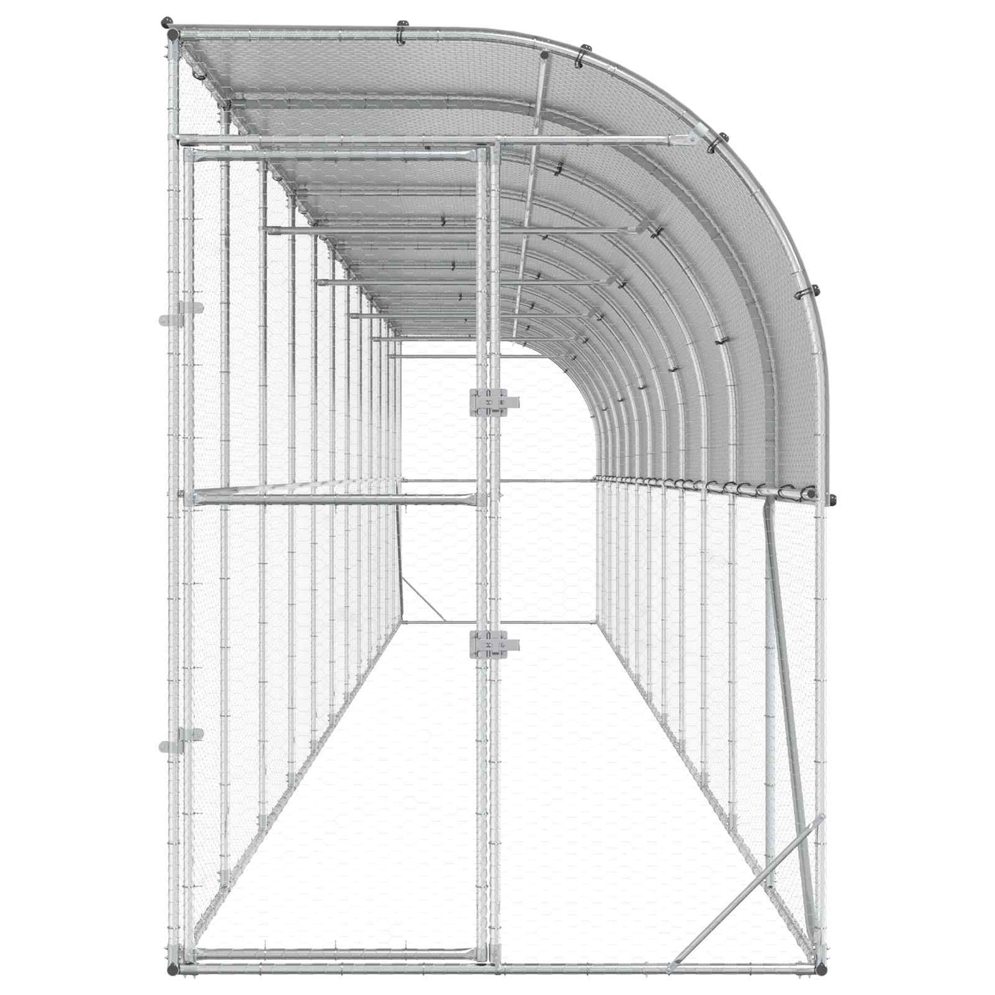 Hønsehus Mod Væg Sølv 600 x 150 x 215 cm Galvaniseret stål