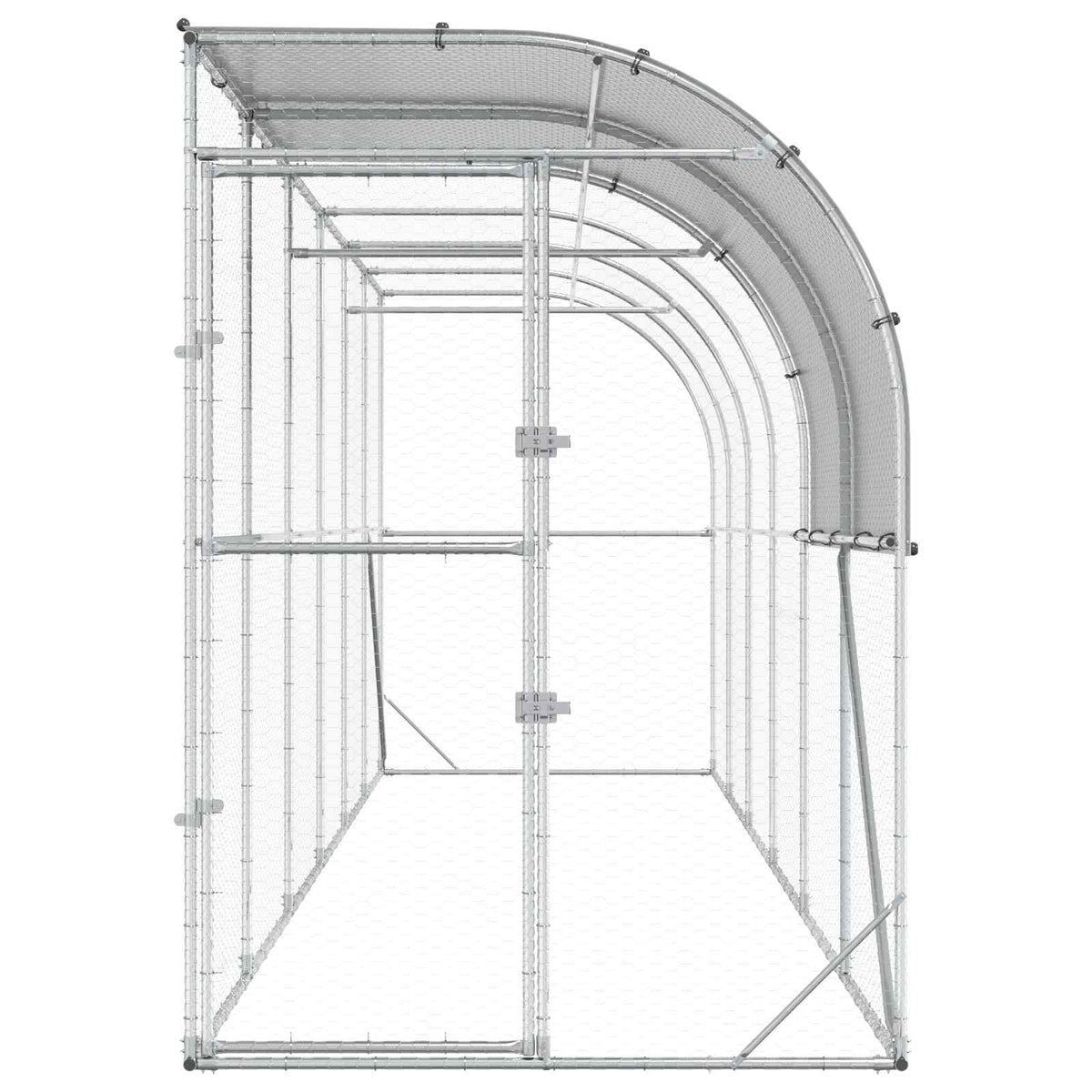Hønsehus Mod Væg Sølv 600 x 150 x 215 cm Galvaniseret stål