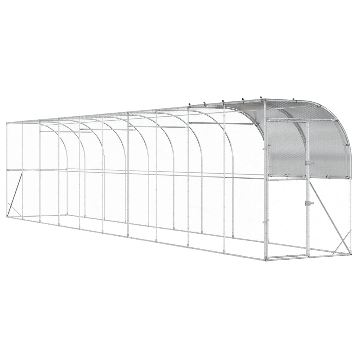 Hønsehus Mod Væg Sølv 1000 x 150 x 215 cm Galvaniseret stål
