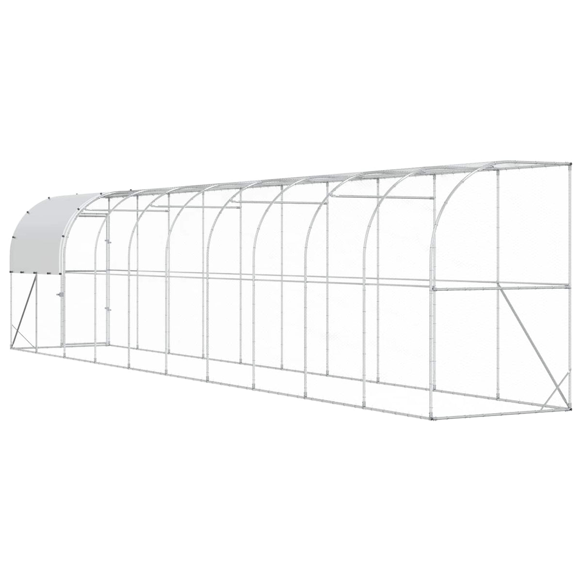Hønsehus Mod Væg Sølv 1000 x 150 x 215 cm Galvaniseret stål
