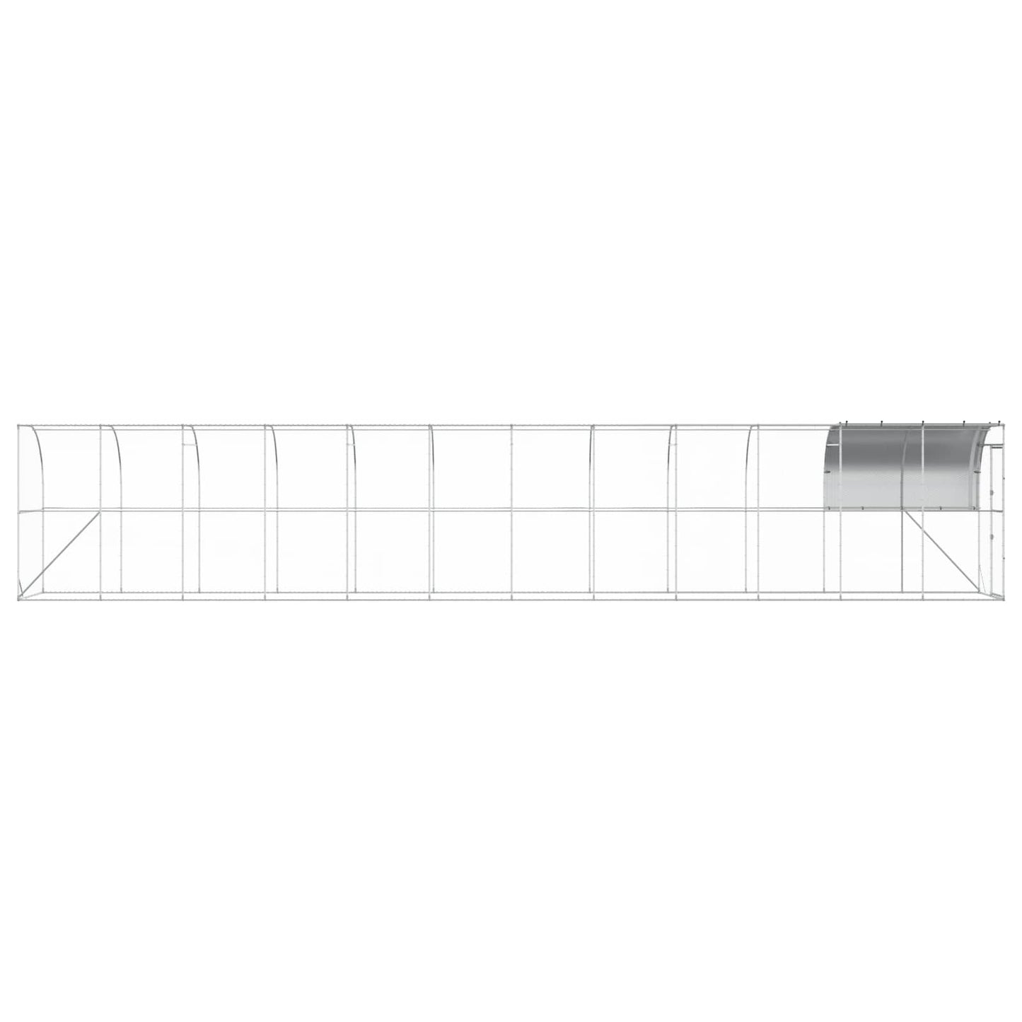 Hønsehus Mod Væg Sølv 1200 x 150 x 215 cm Galvaniseret stål