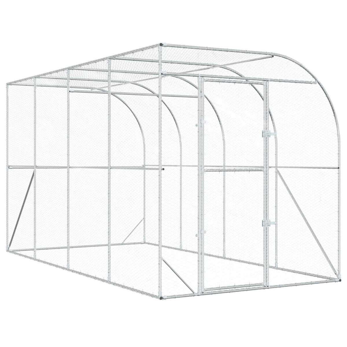 Hønsehus Mod Væg Sølv 600 x 150 x 215 cm Galvaniseret stål