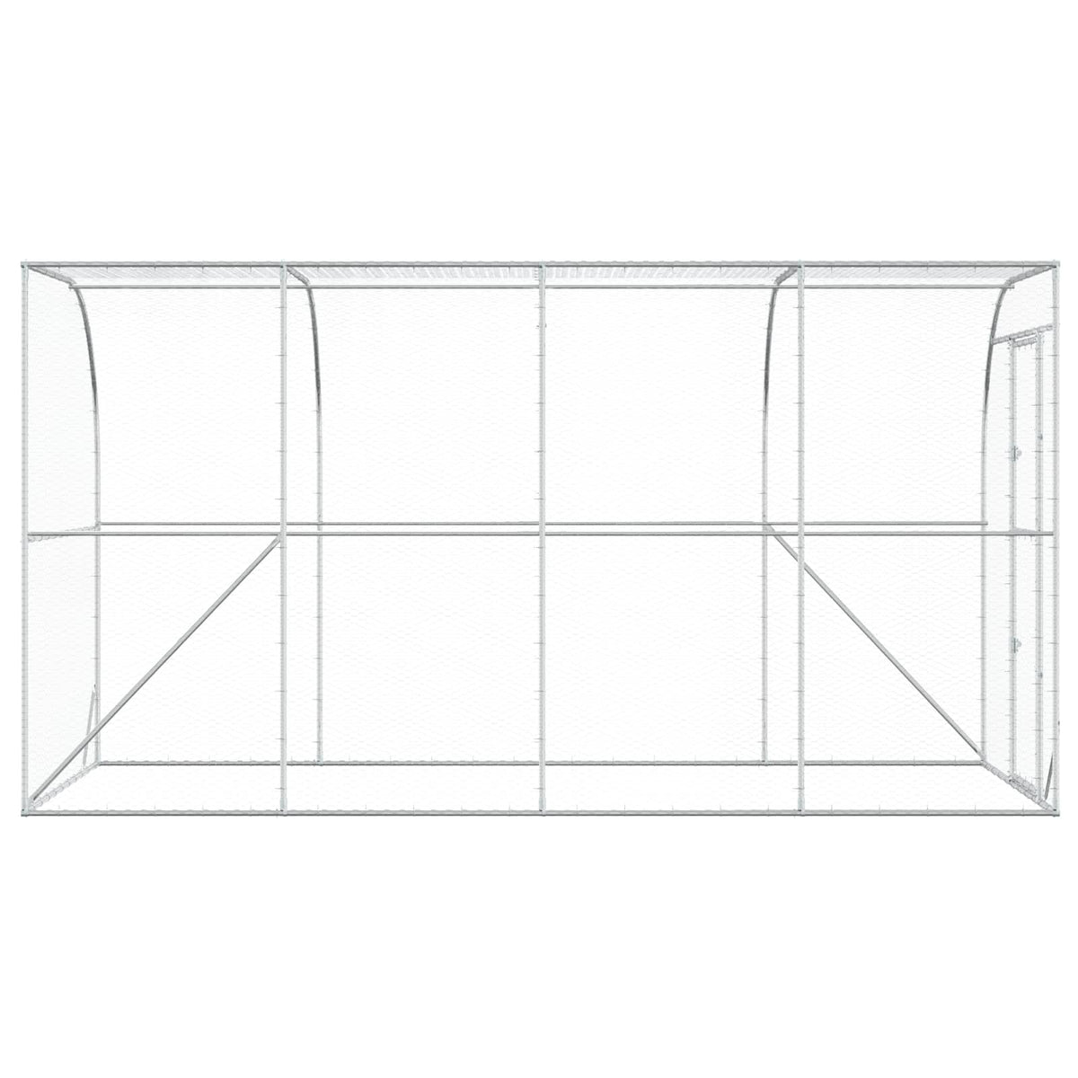 Hønsehus Mod Væg Sølv 600 x 150 x 215 cm Galvaniseret stål
