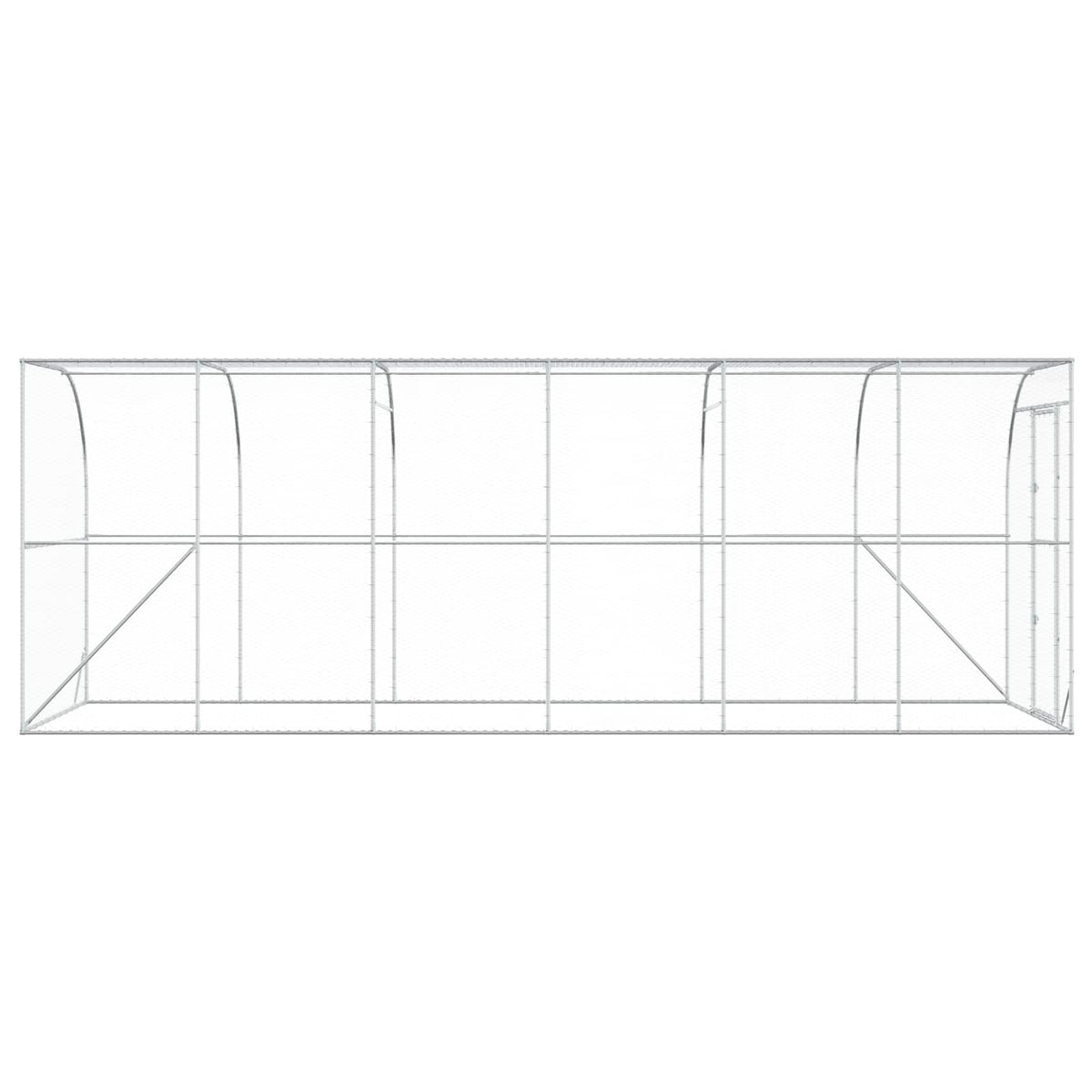 Hønsehus Mod Væg Sølv 600 x 150 x 215 cm Galvaniseret stål