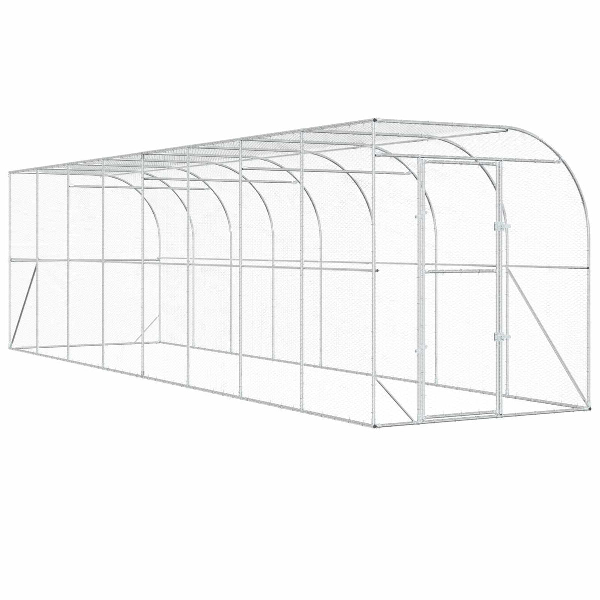 Hønsehus Mod Væg Sølv 600 x 150 x 215 cm Galvaniseret stål