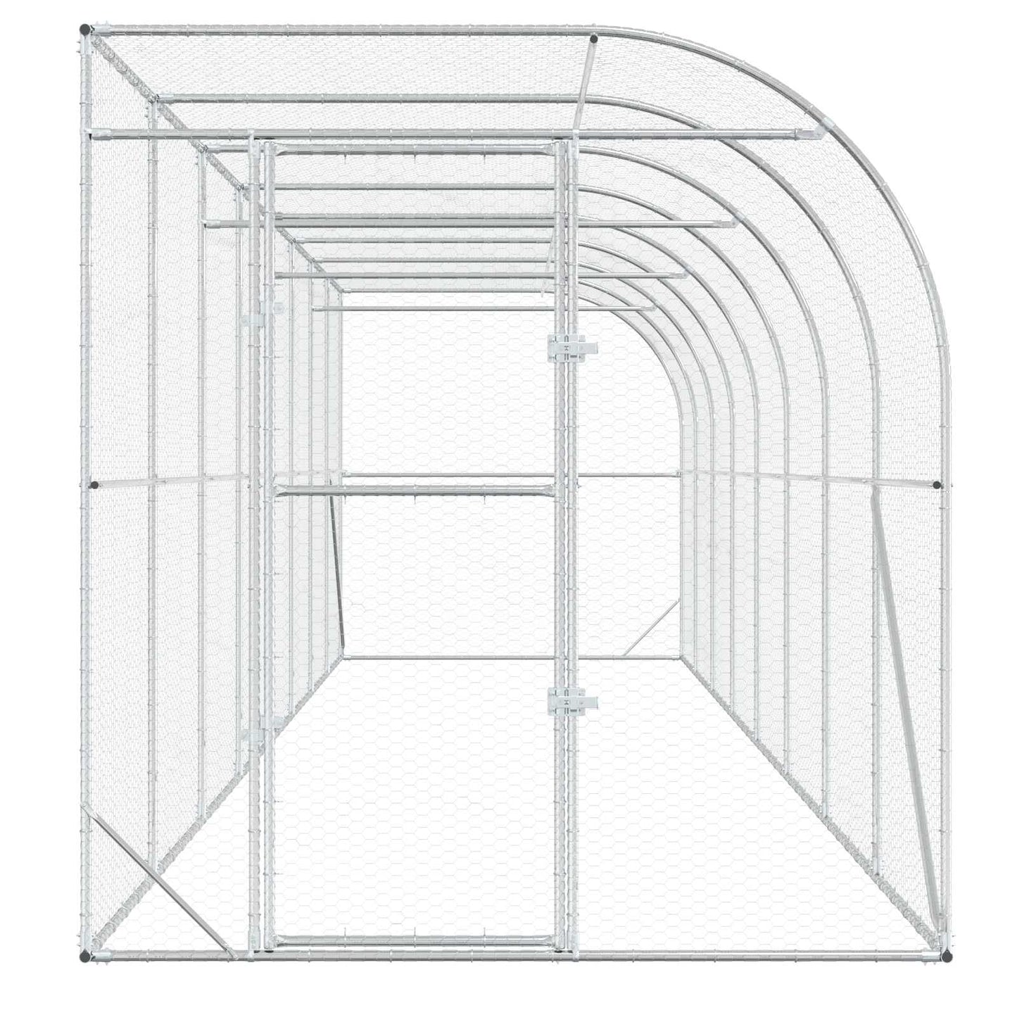 Hønsehus Mod Væg Sølv 600 x 150 x 215 cm Galvaniseret stål