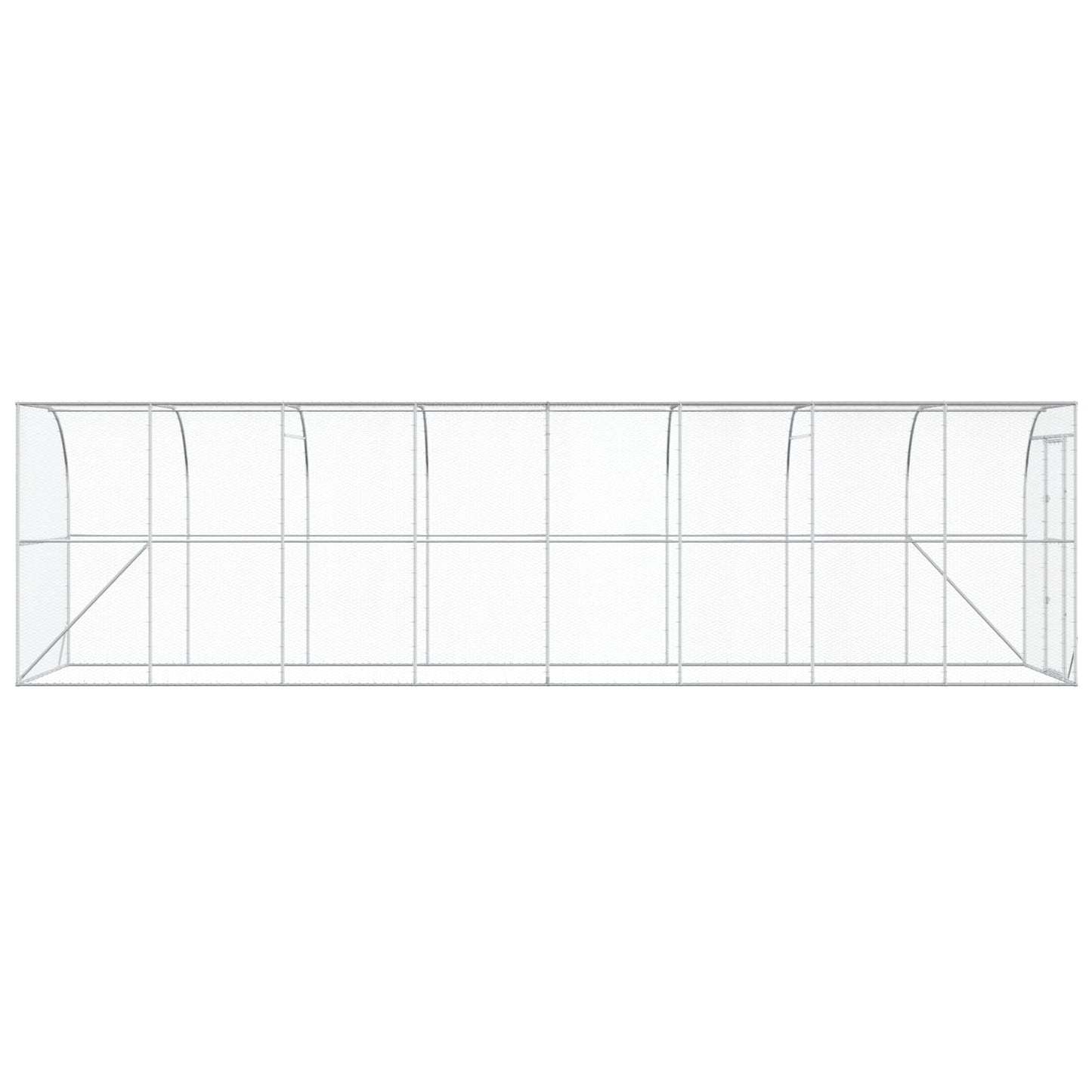 Hønsehus Mod Væg Sølv 600 x 150 x 215 cm Galvaniseret stål