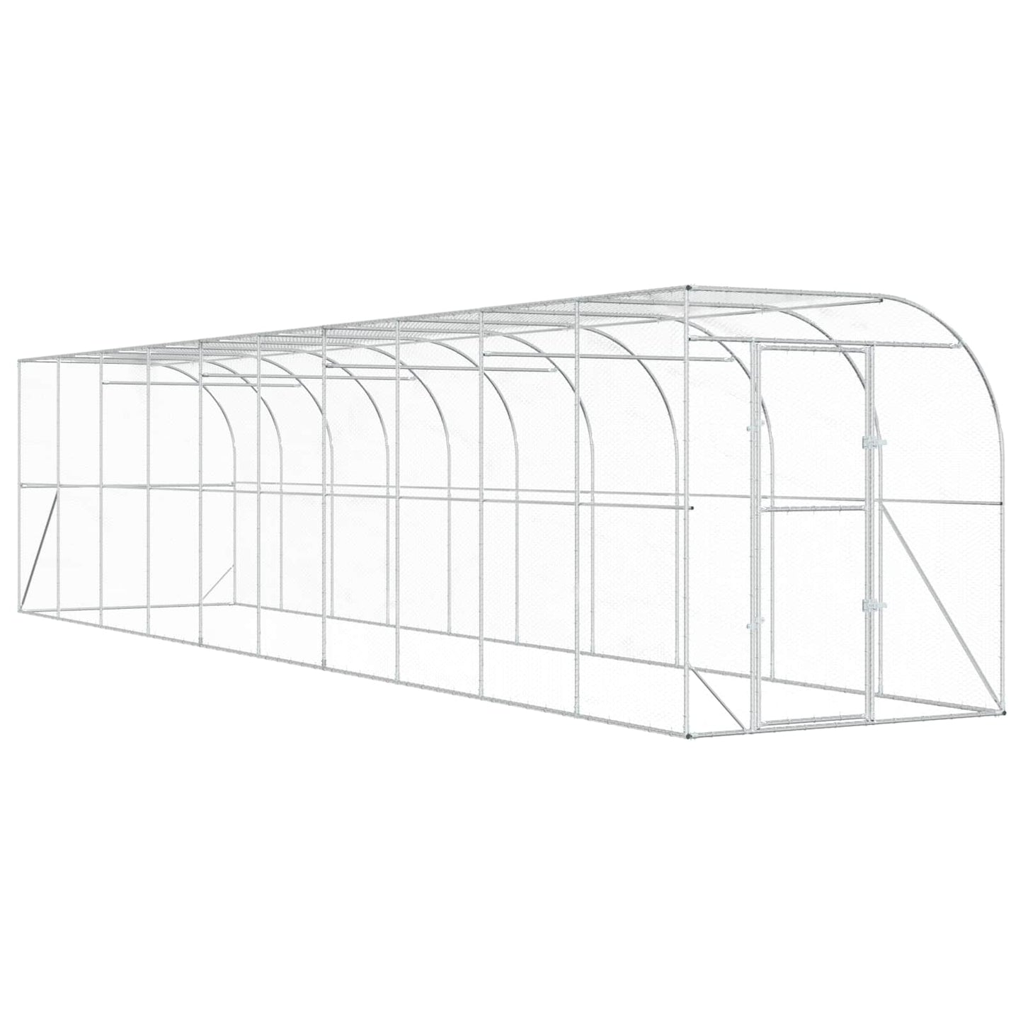 Hønsehus Mod Væg Sølv 600 x 150 x 215 cm Galvaniseret stål