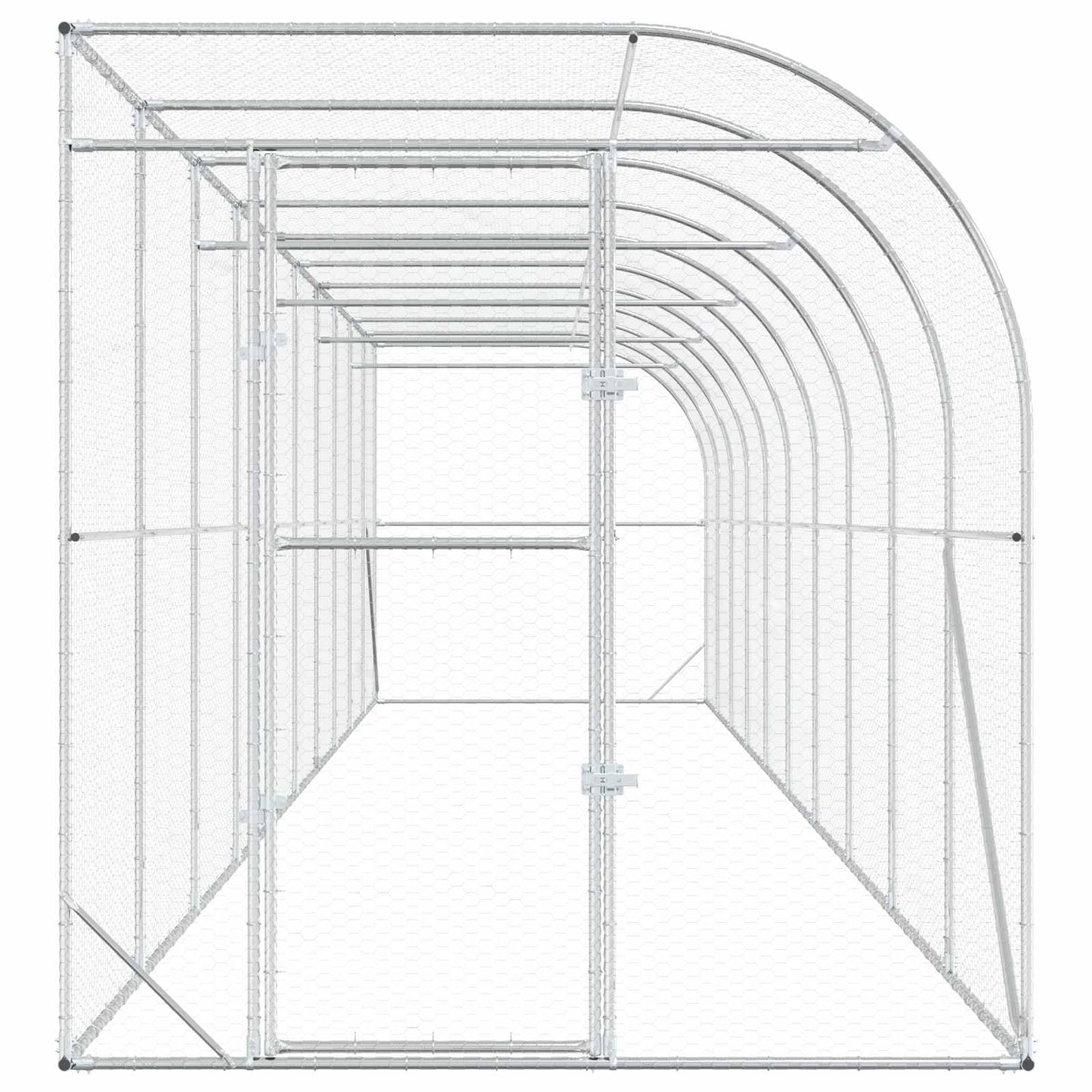 Hønsehus Mod Væg Sølv 600 x 150 x 215 cm Galvaniseret stål