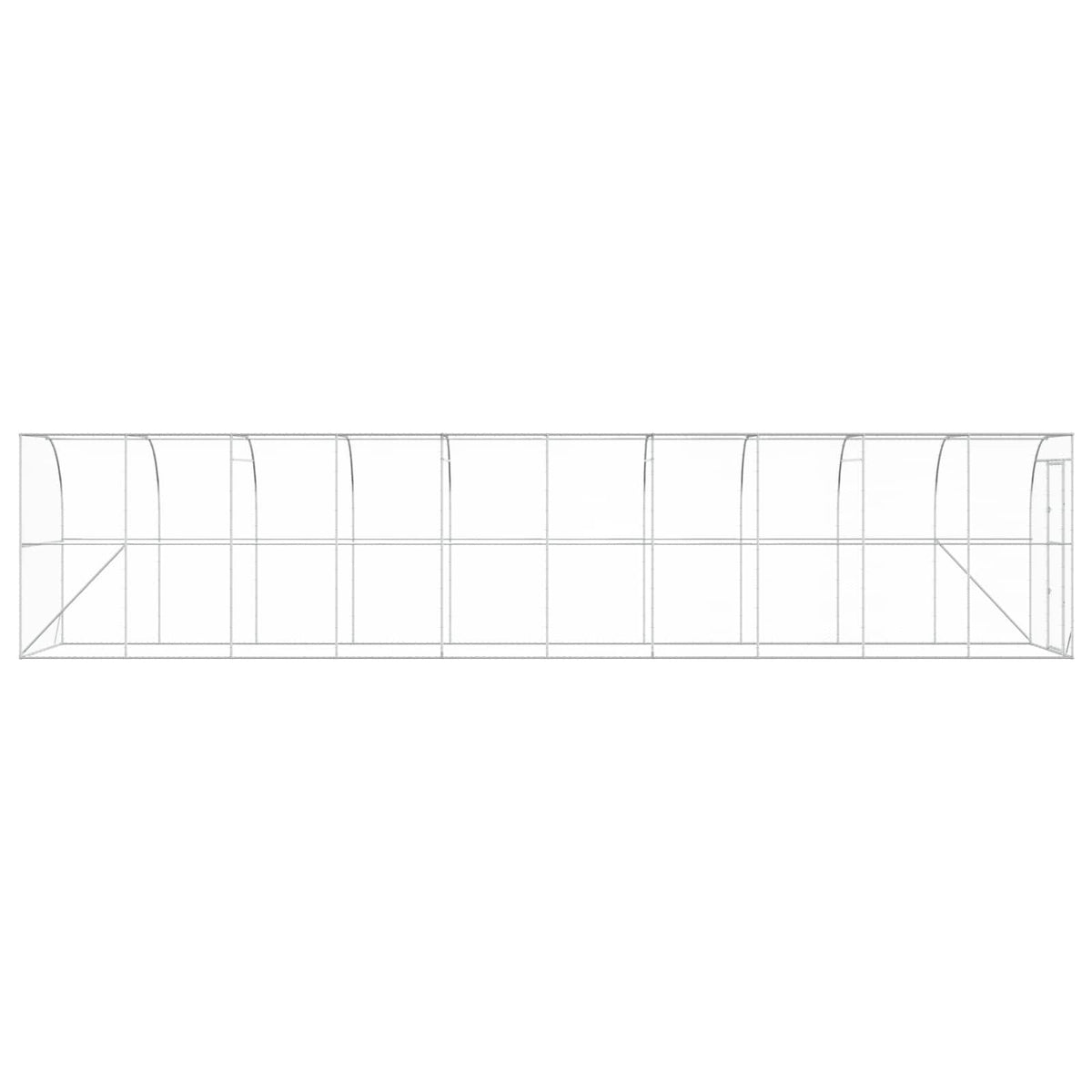 Hønsehus Mod Væg Sølv 600 x 150 x 215 cm Galvaniseret stål