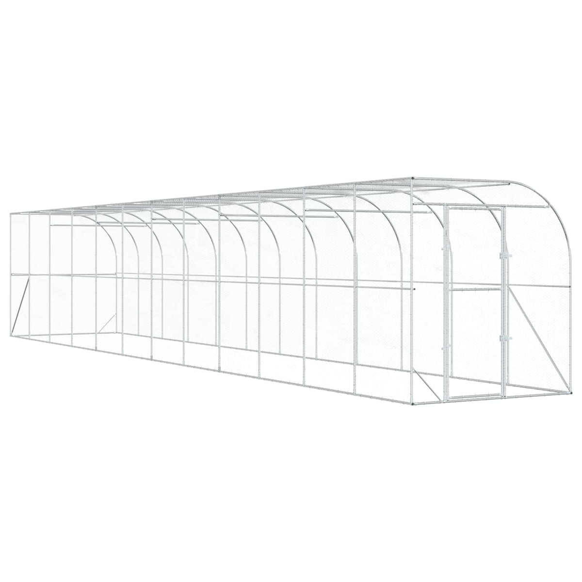 Hønsehus Mod Væg Sølv 600 x 150 x 215 cm Galvaniseret stål
