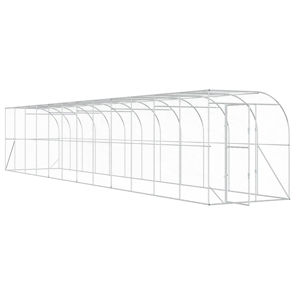 Hønsehus Mod Væg Sølv 600 x 150 x 215 cm Galvaniseret stål