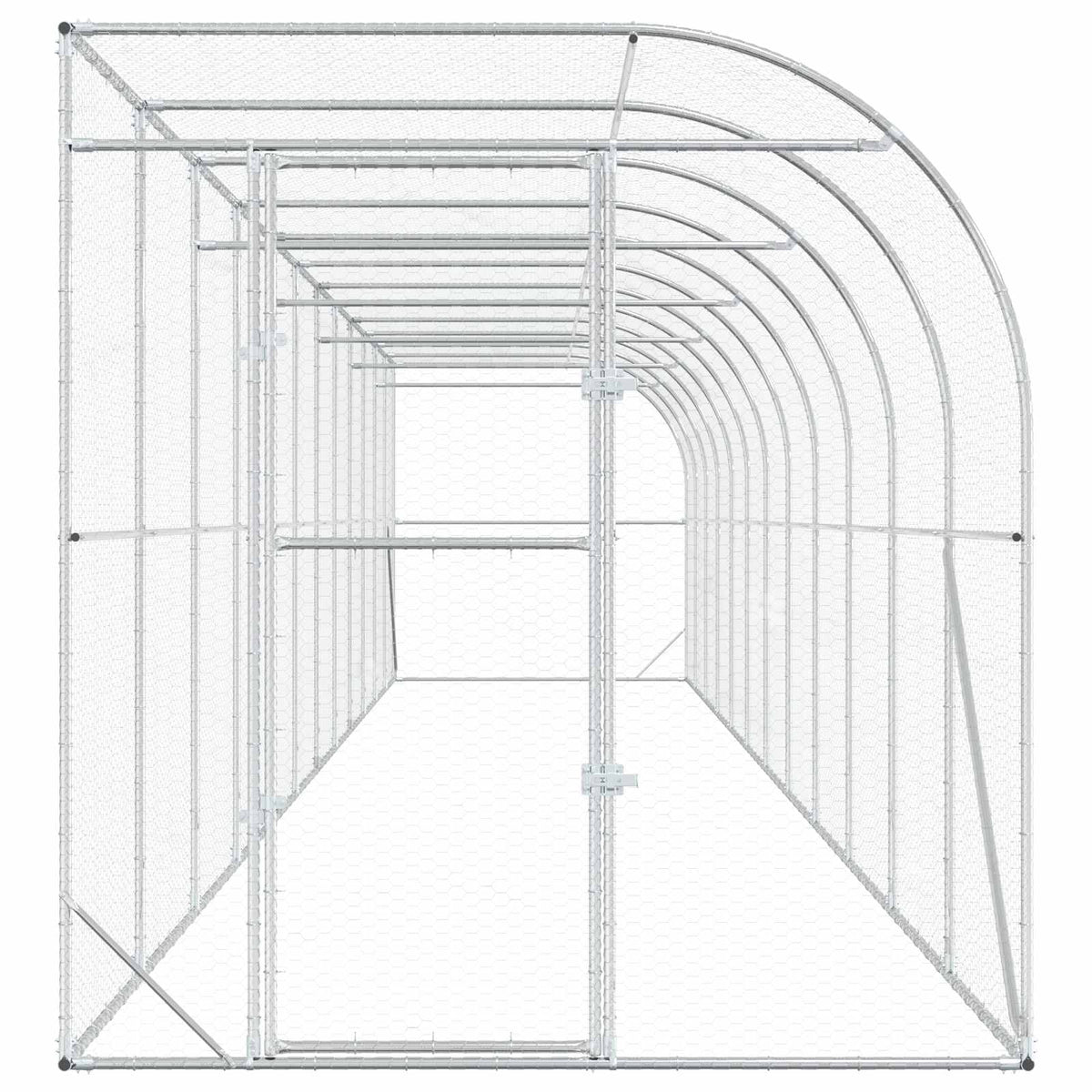 Hønsehus Mod Væg Sølv 600 x 150 x 215 cm Galvaniseret stål