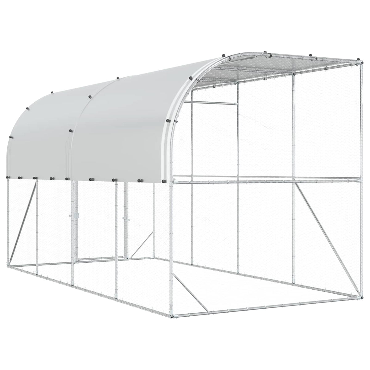 Hønsehus Mod Væg Sølv 600 x 150 x 215 cm Galvaniseret stål